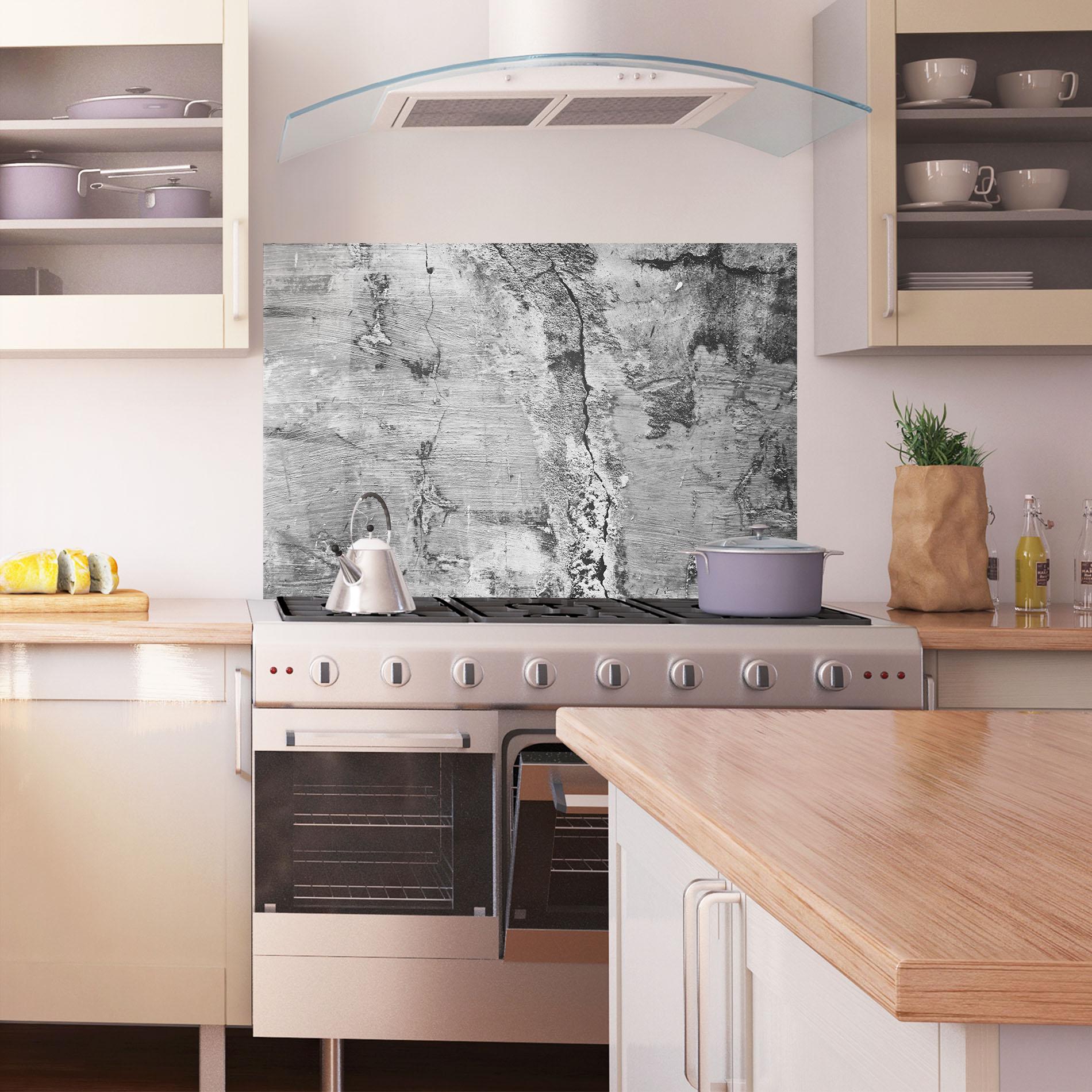 Küchenrückwand Glas Cement Surface mockup 1