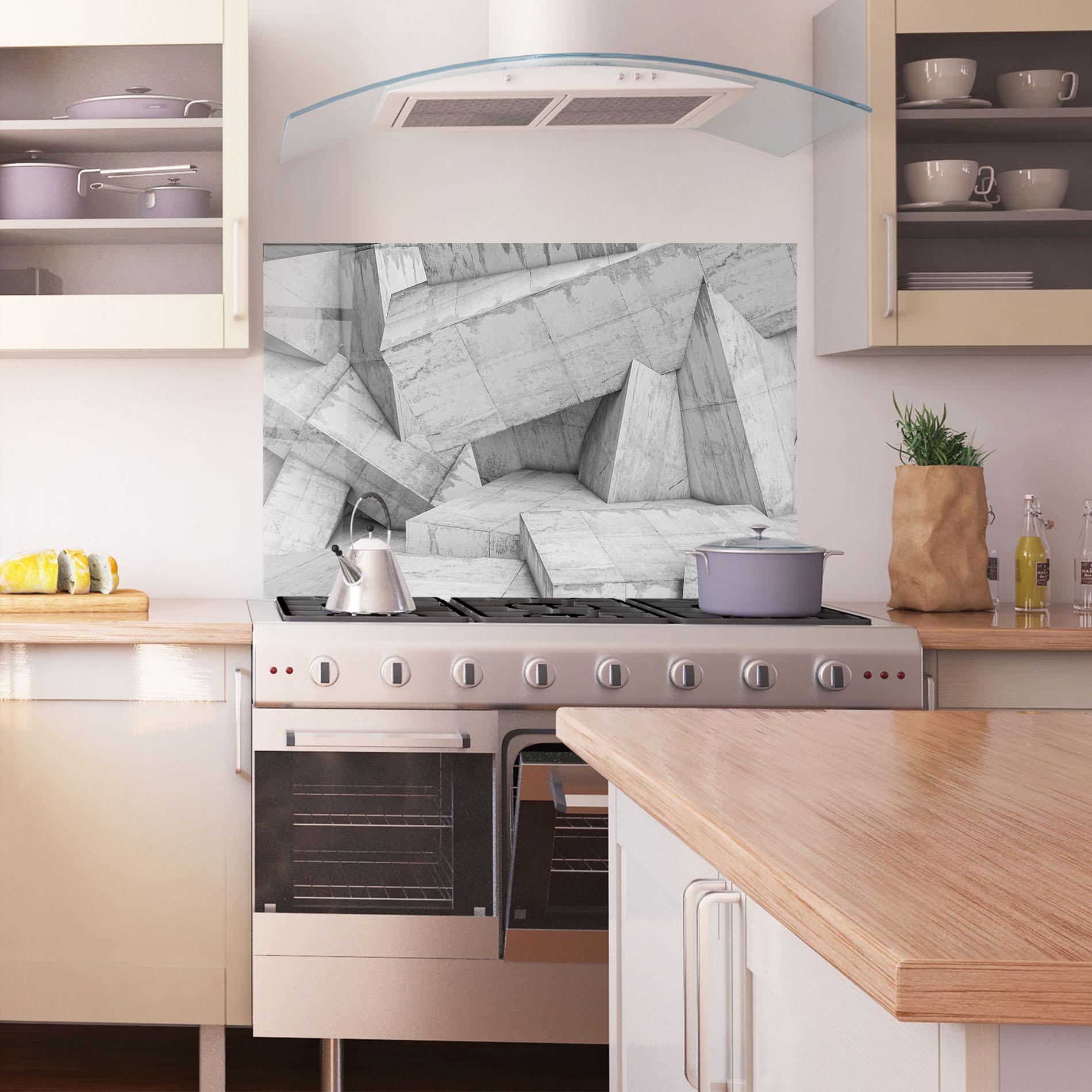 Küchenrückwand Glas Concrete Geometric mockup 1