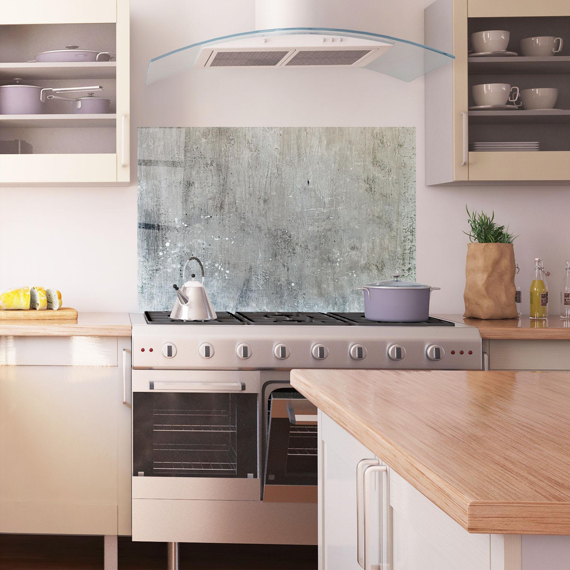 Küchenrückwand Glas Darkish Ciment mockup 1