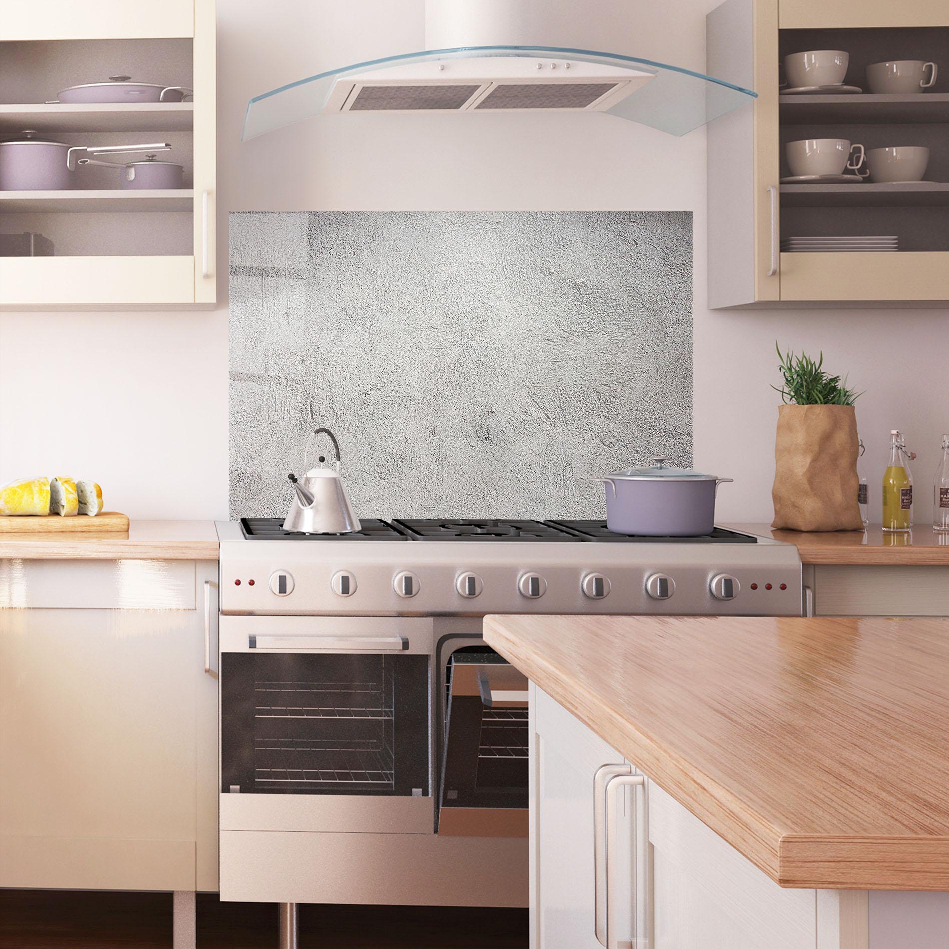 Küchenrückwand Glas Grey Texture Ciment mockup 1