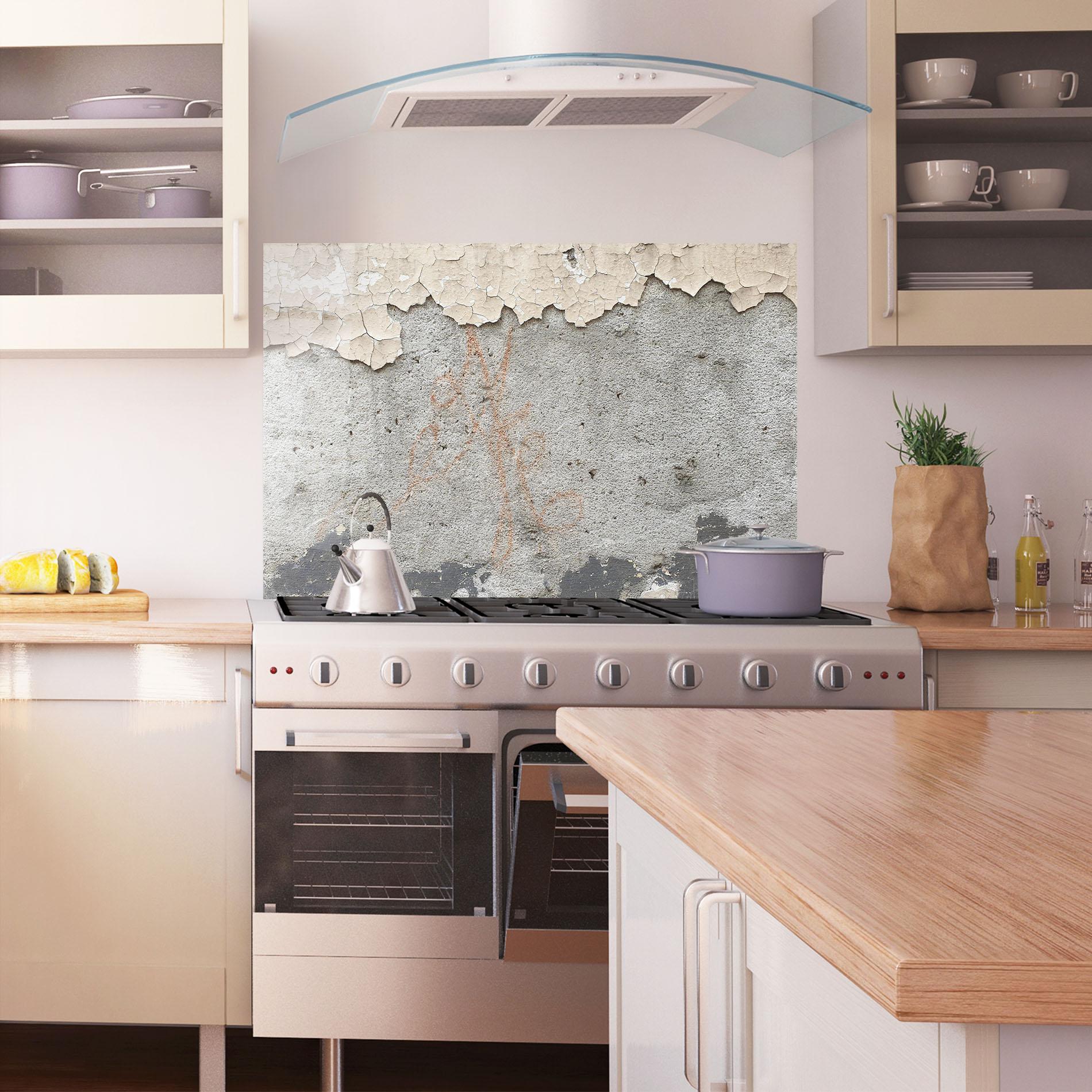 Küchenrückwand Glas Old Rusty Ciment mockup 1