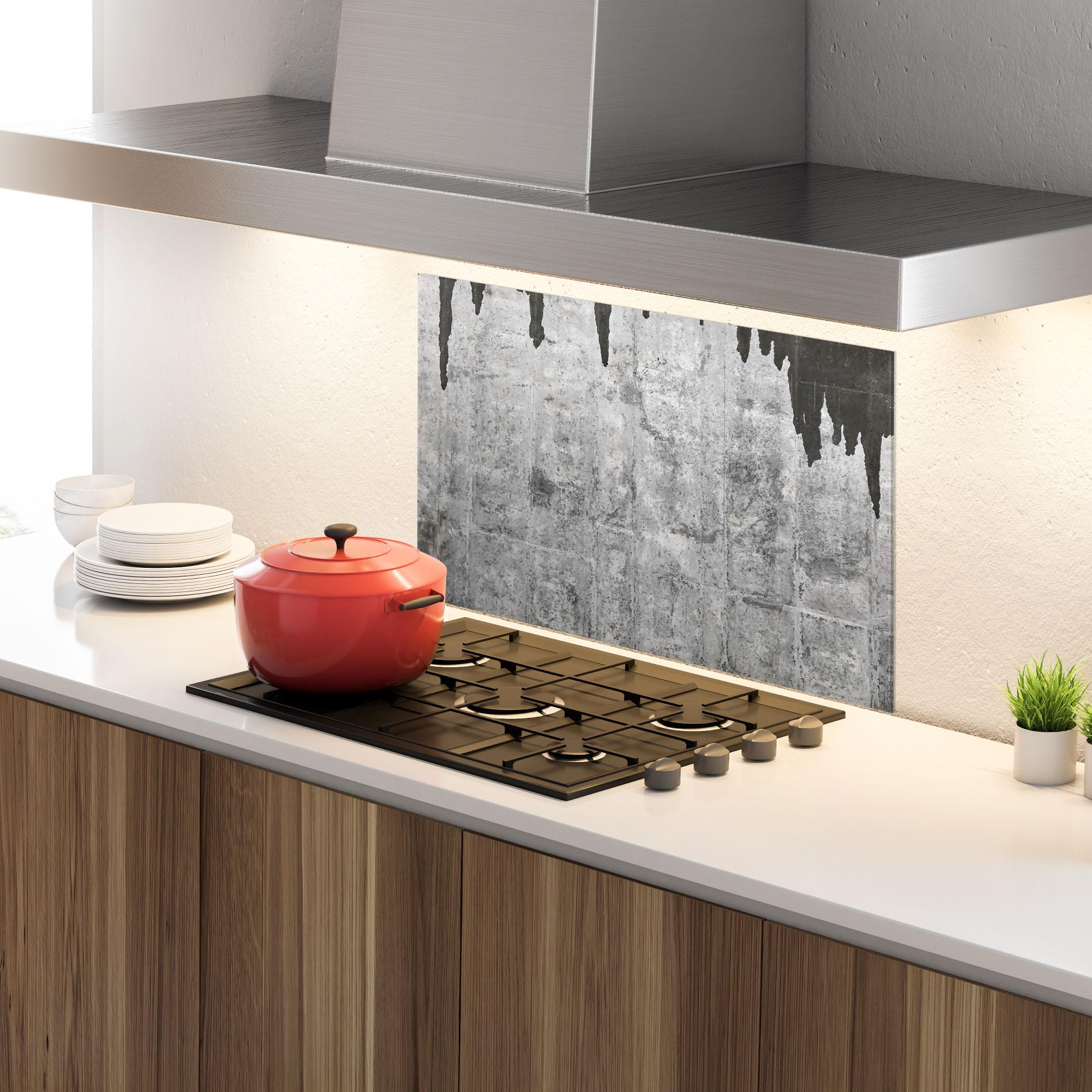 Küchenrückwand Glas Dirty Texture mockup 4