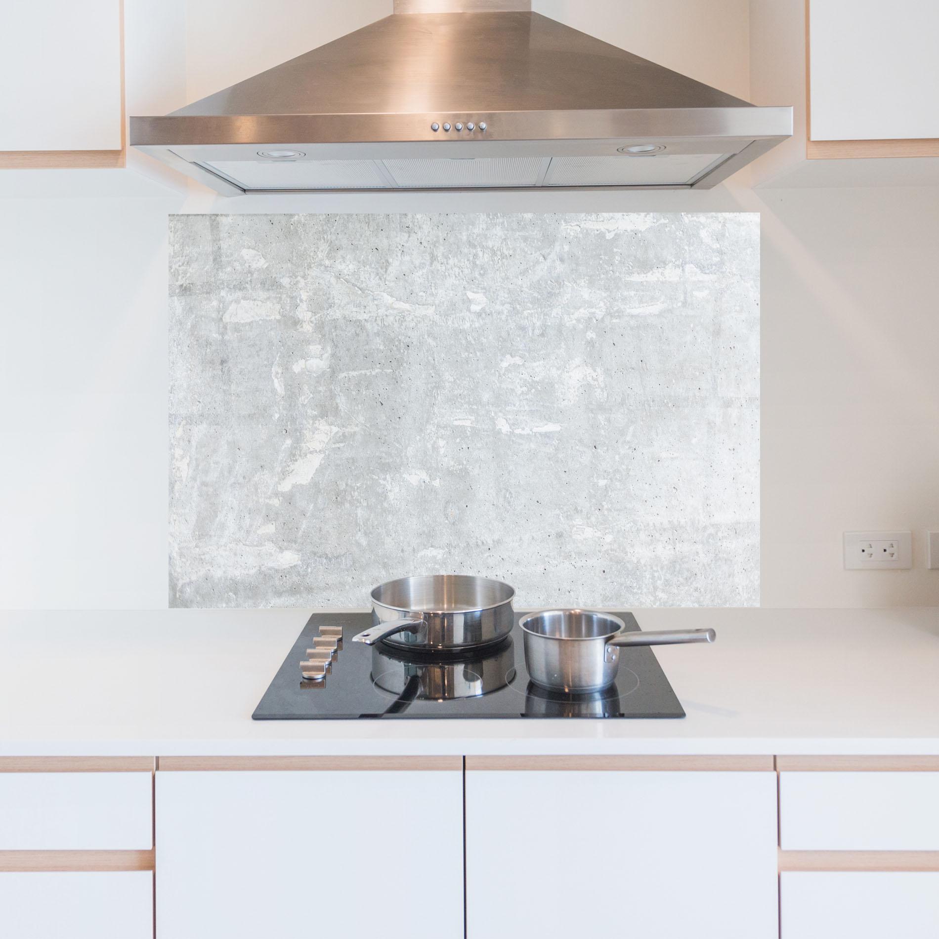 Küchenrückwand Glas Bright Ciment Texture mockup 5