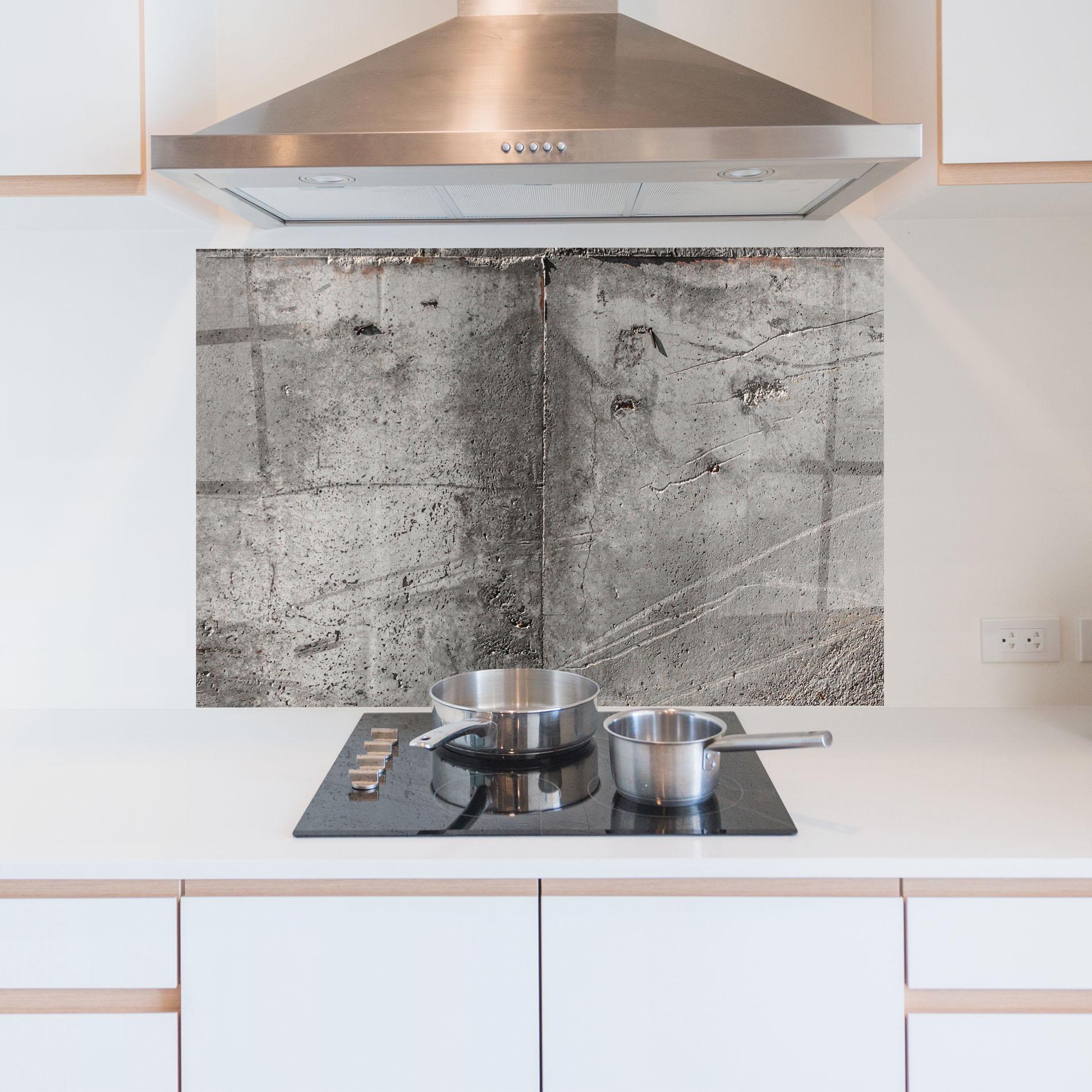 Küchenrückwand Glas Brown Ciment mockup 5