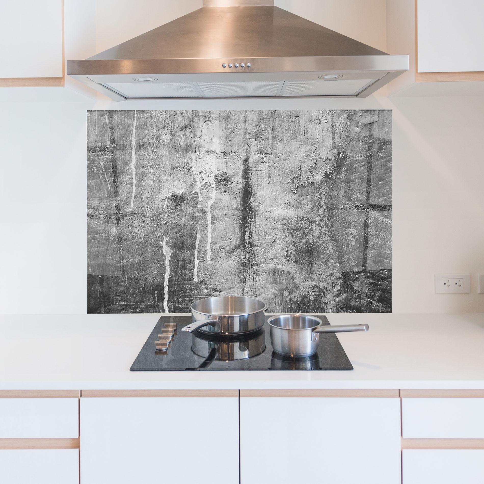 Küchenrückwand Glas Cement Architecture mockup 5