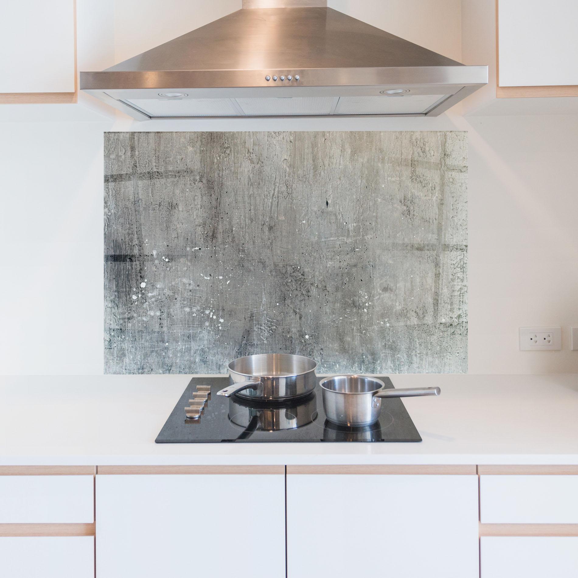 Küchenrückwand Glas Darkish Ciment mockup 5