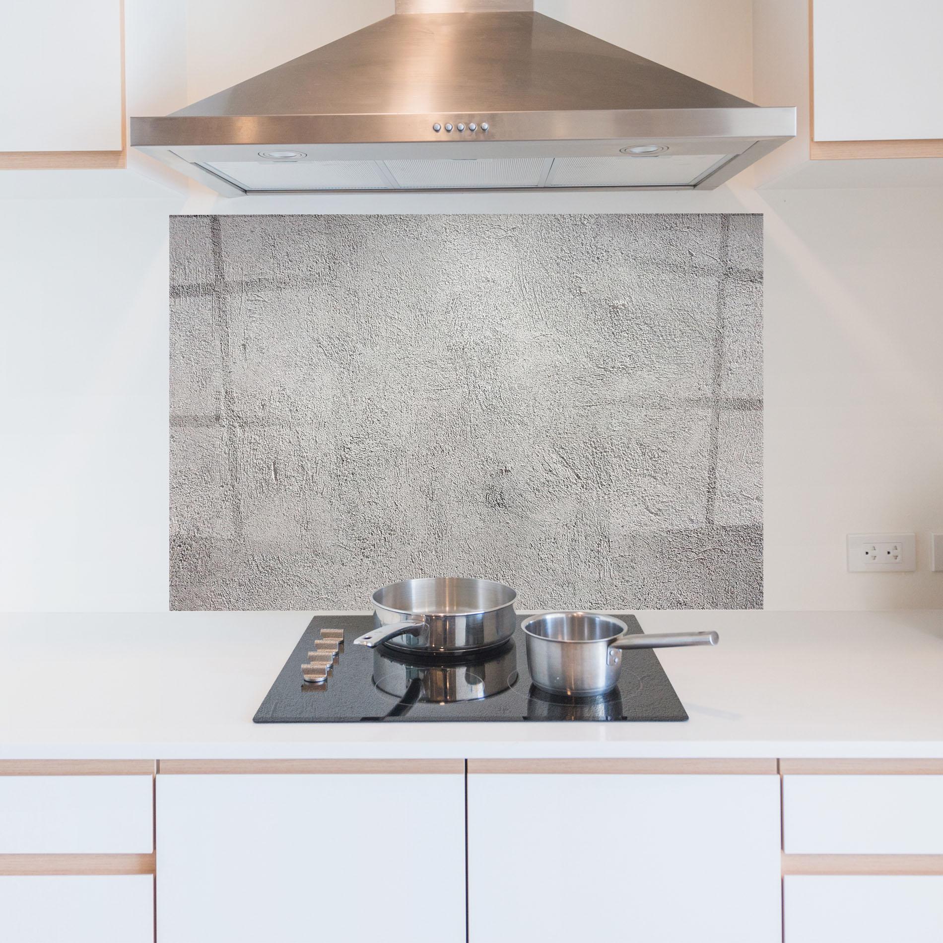 Küchenrückwand Glas Grey Texture Ciment mockup 5