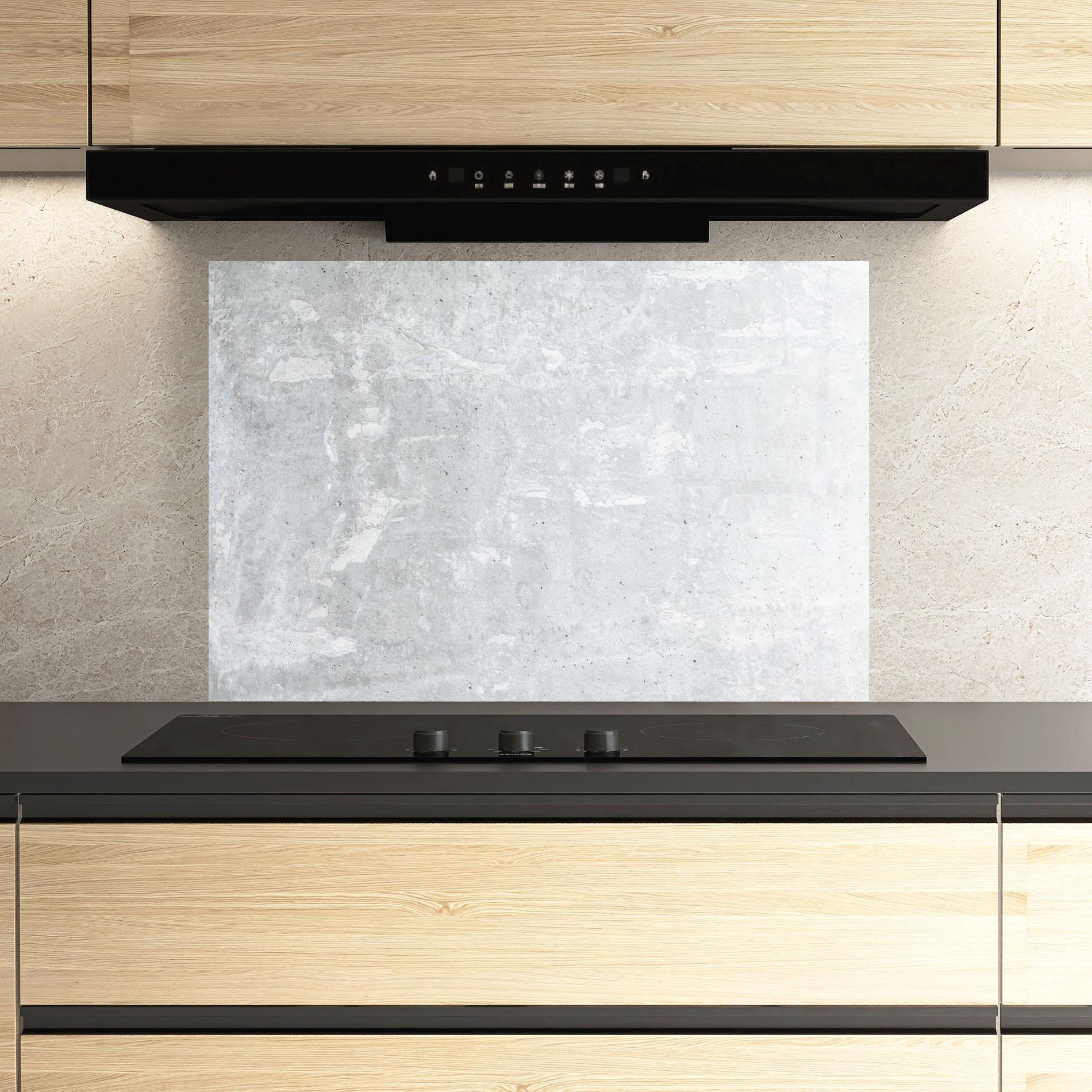 Küchenrückwand Glas Bright Ciment Texture mockup 3