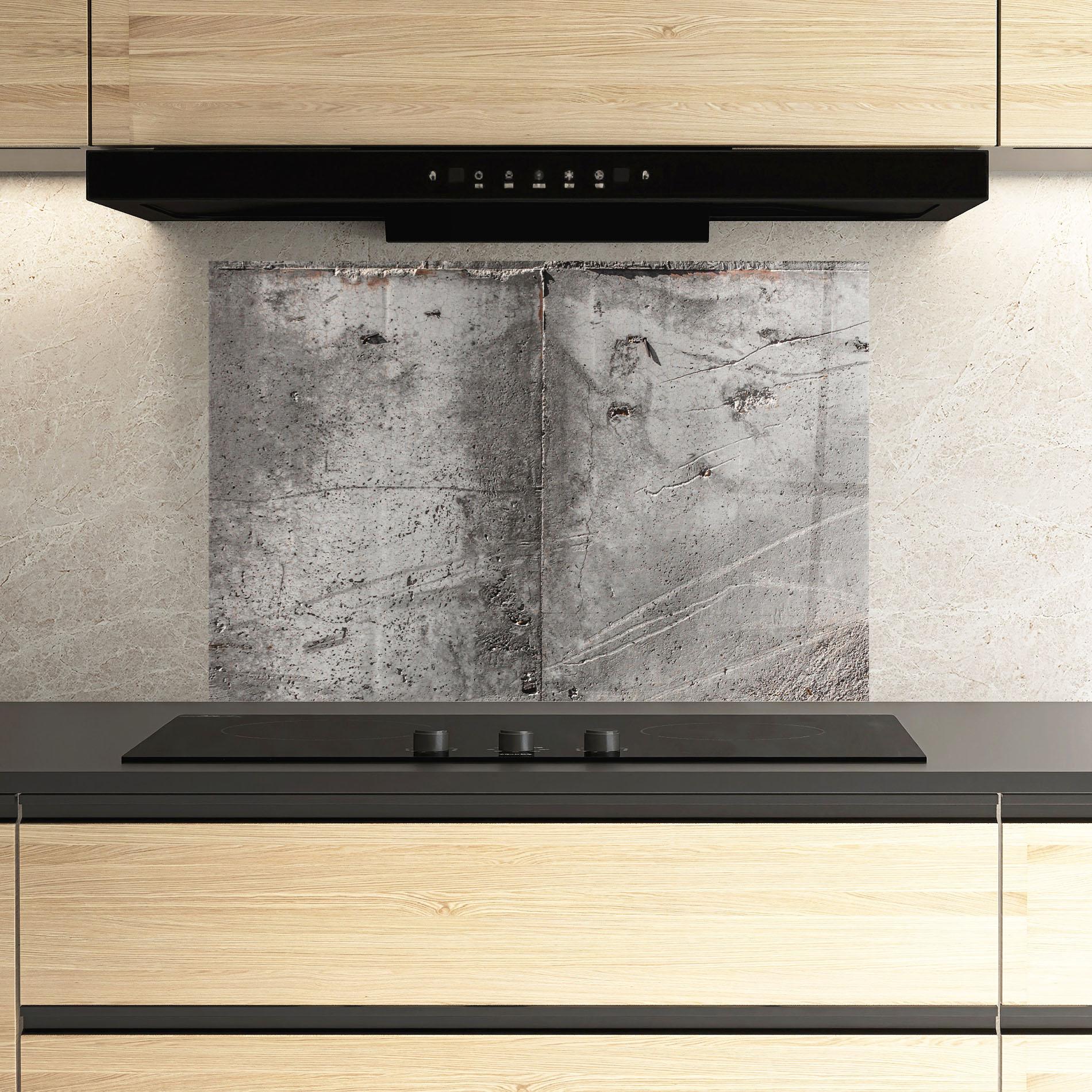 Küchenrückwand Glas Brown Ciment mockup 3