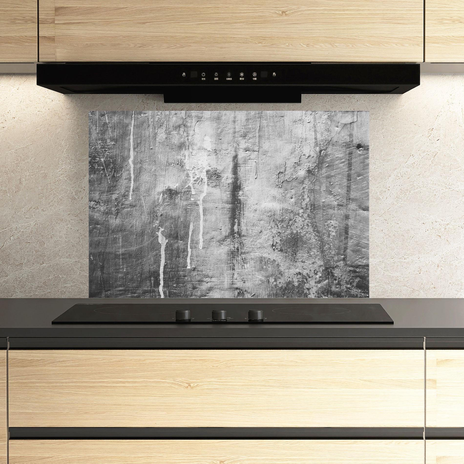 Küchenrückwand Glas Cement Architecture mockup 3