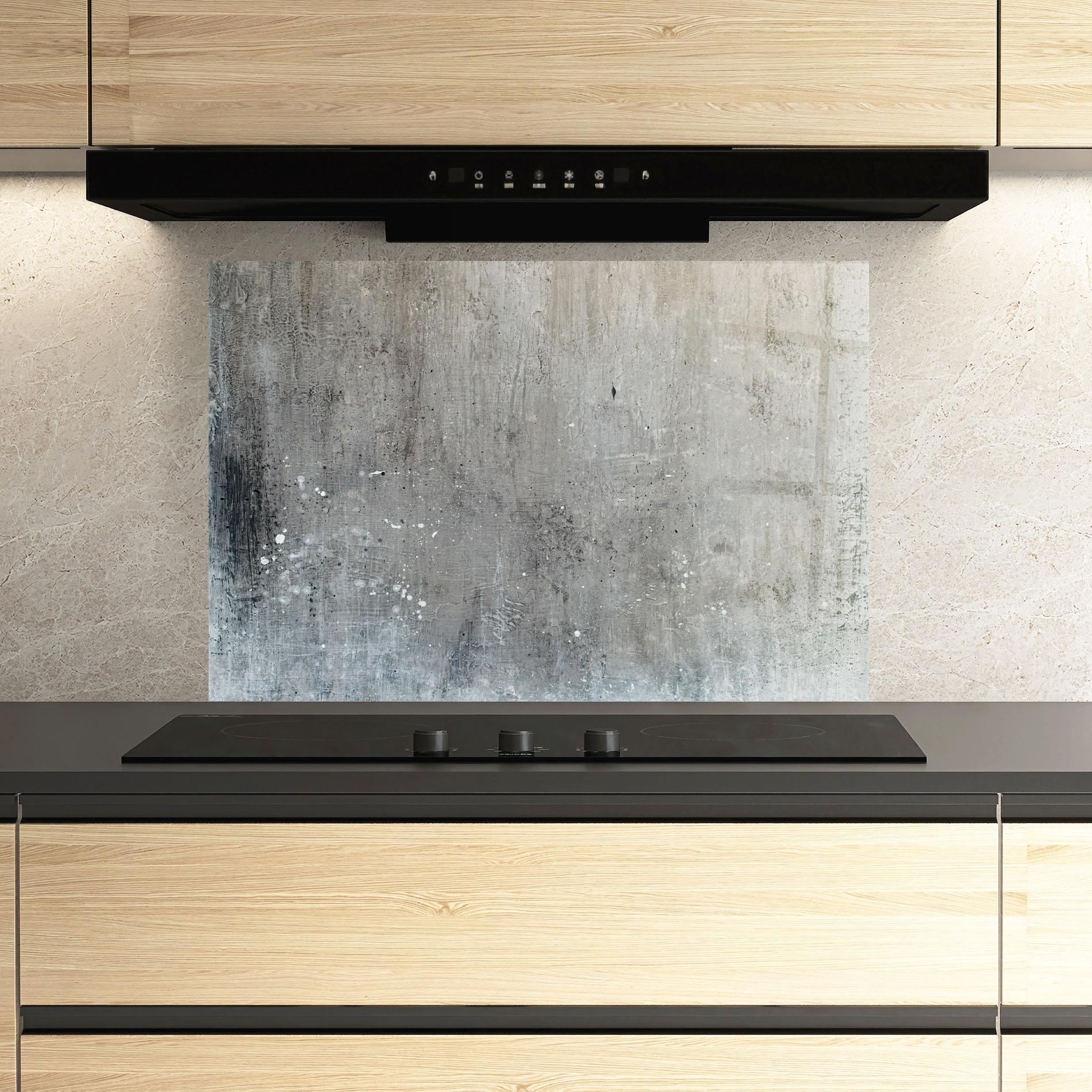 Küchenrückwand Glas Darkish Ciment mockup 3