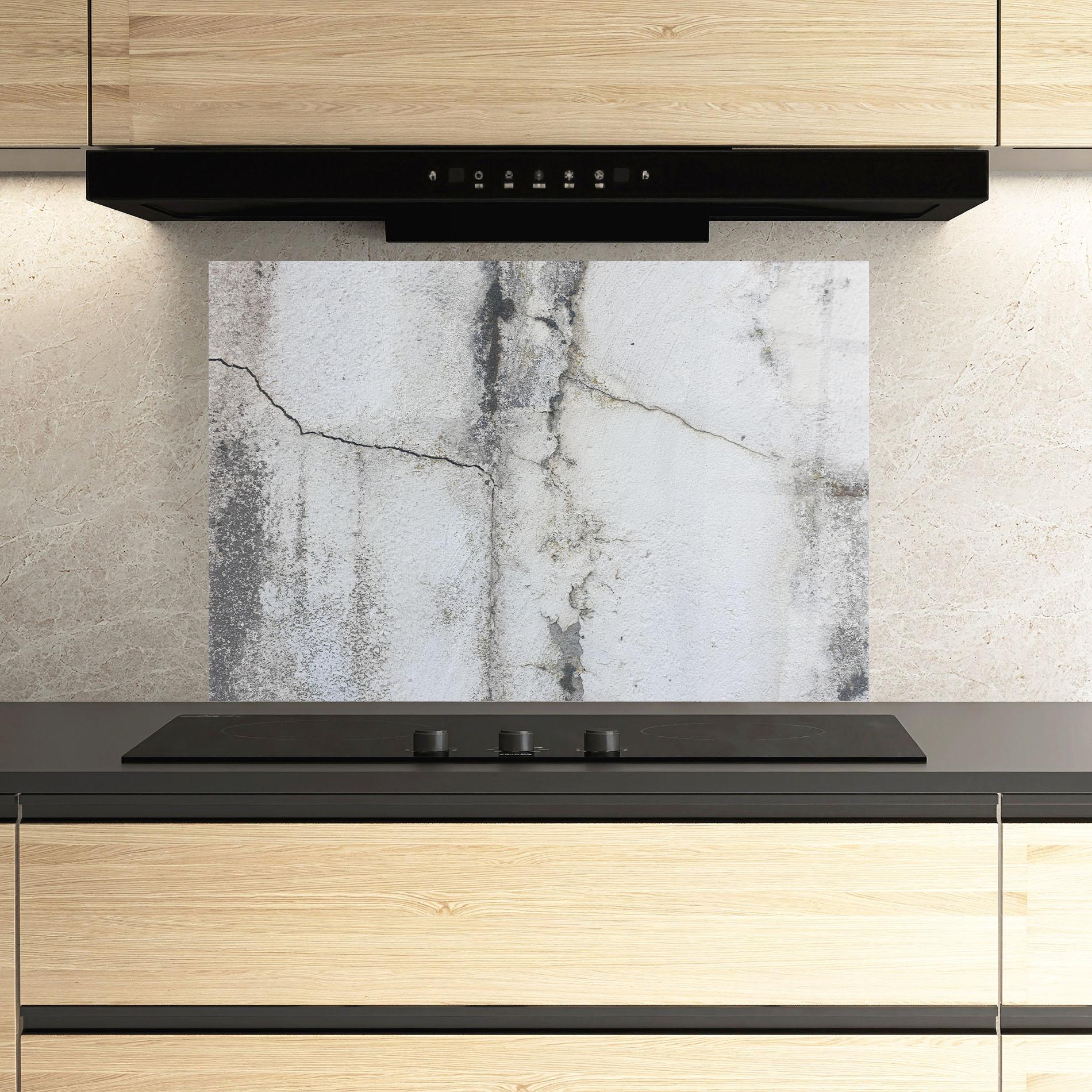 Küchenrückwand Glas Little Cracks Ciment mockup 3