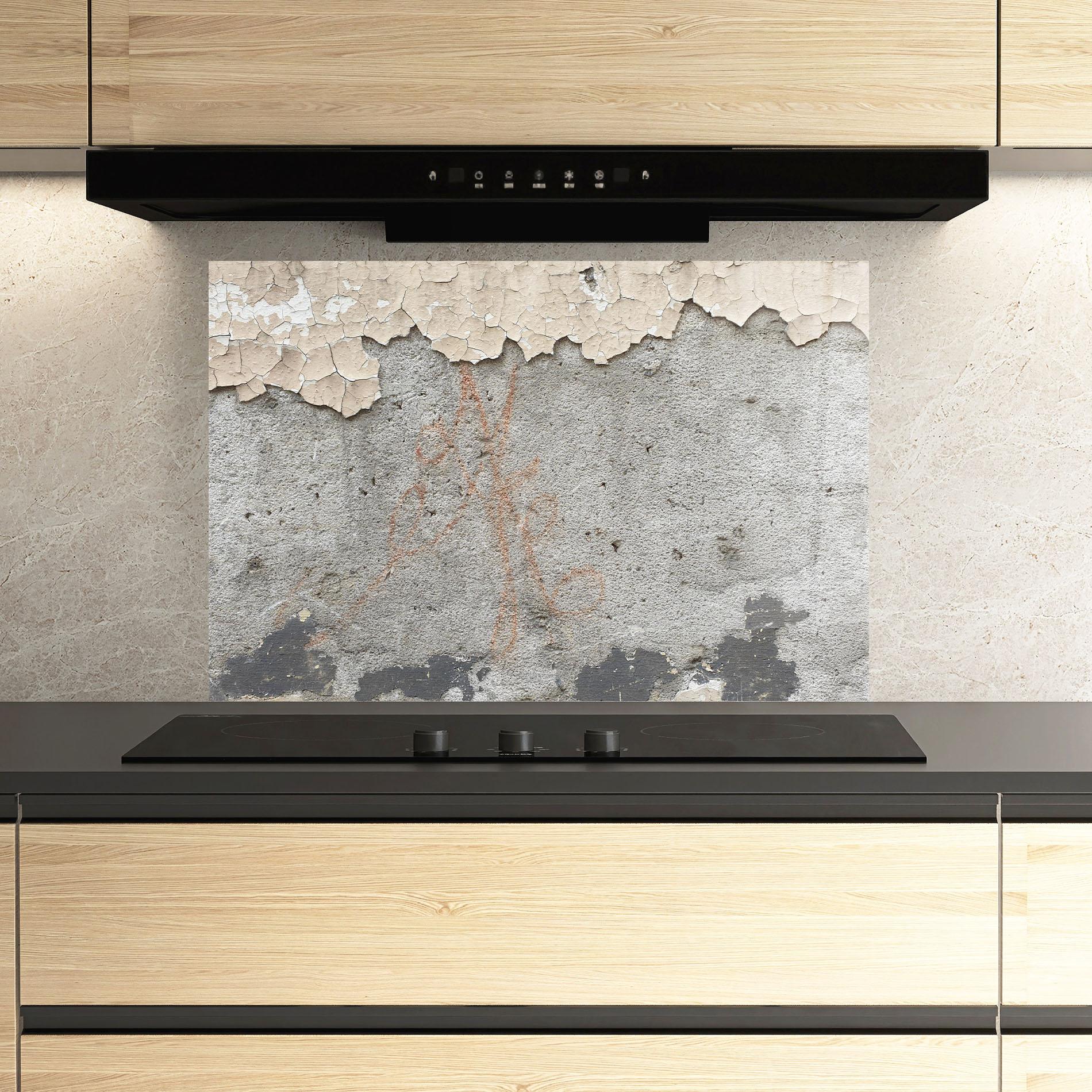 Küchenrückwand Glas Old Rusty Ciment mockup 3