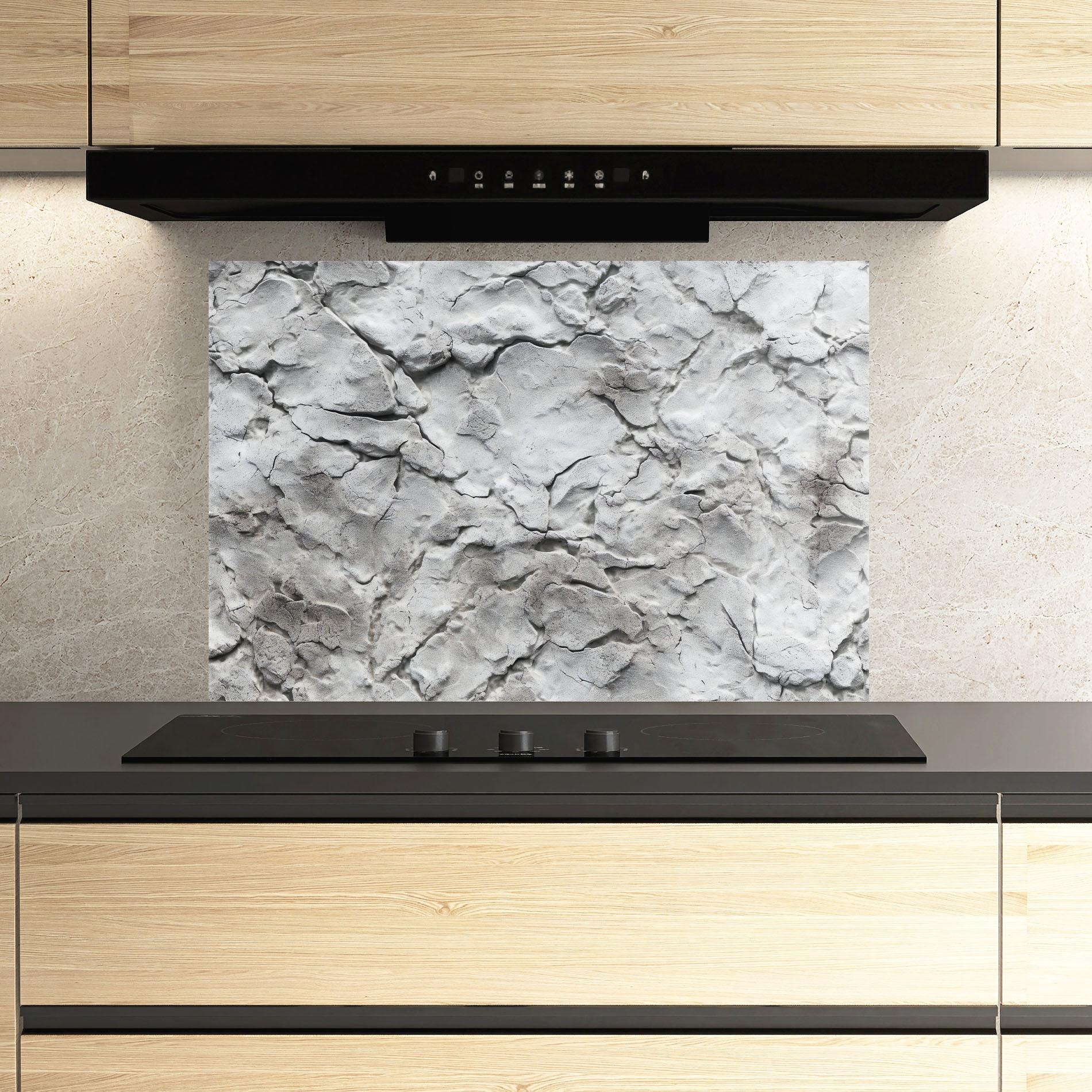 Küchenrückwand Glas Texture Gray Stone Wall mockup 3