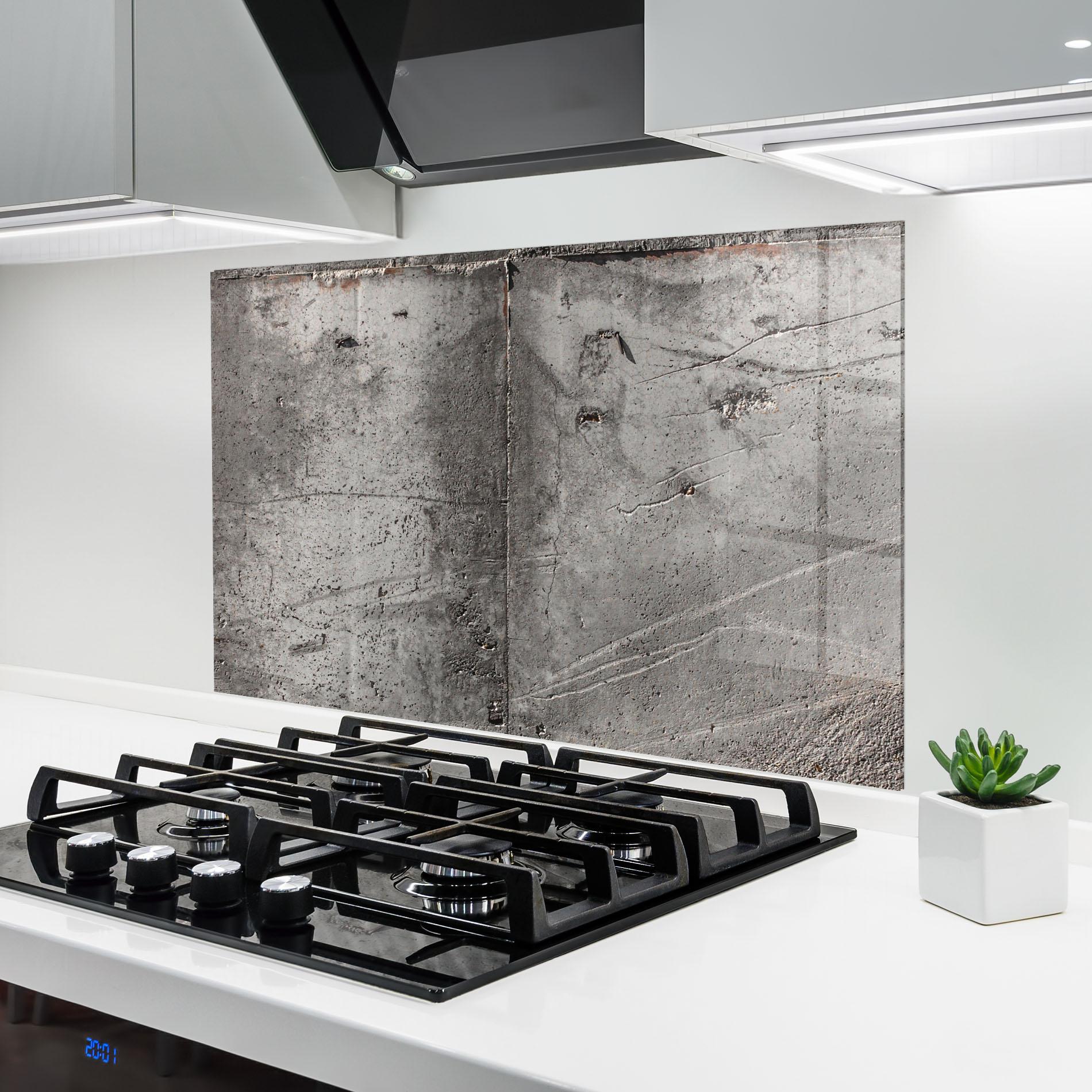 Küchenrückwand Glas Brown Ciment mockup 6