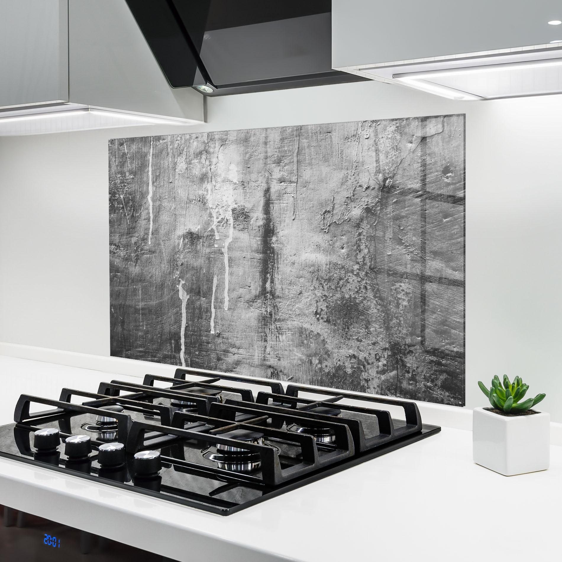 Küchenrückwand Glas Cement Architecture mockup 6
