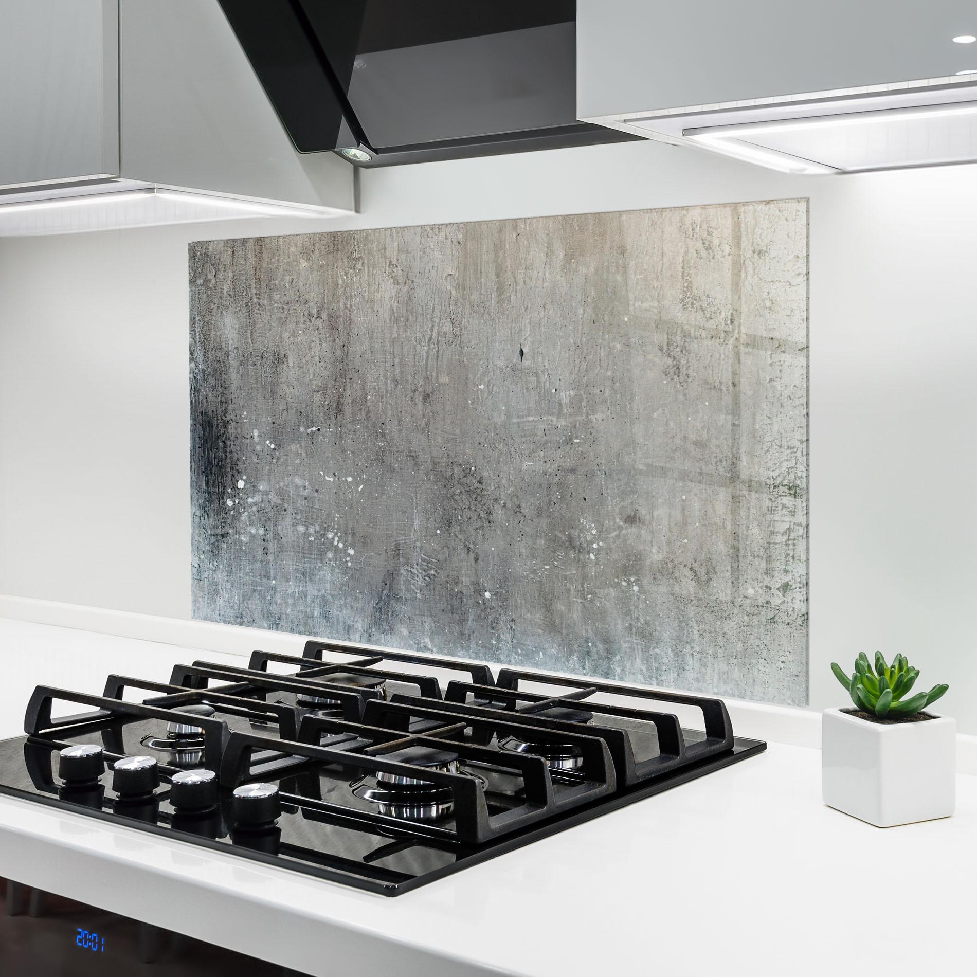 Küchenrückwand Glas Darkish Ciment mockup 6