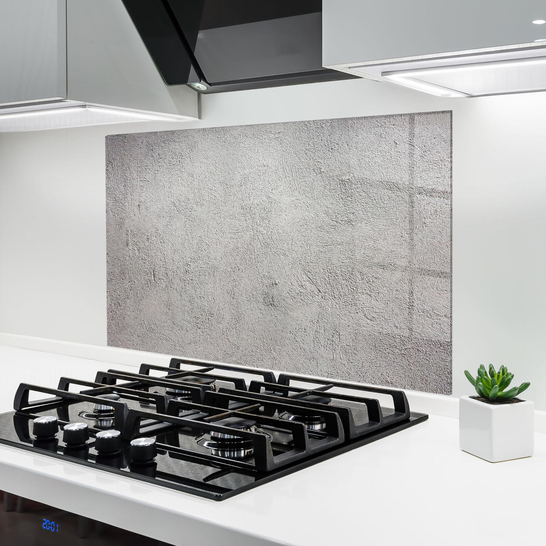 Küchenrückwand Glas Grey Texture Ciment mockup 6