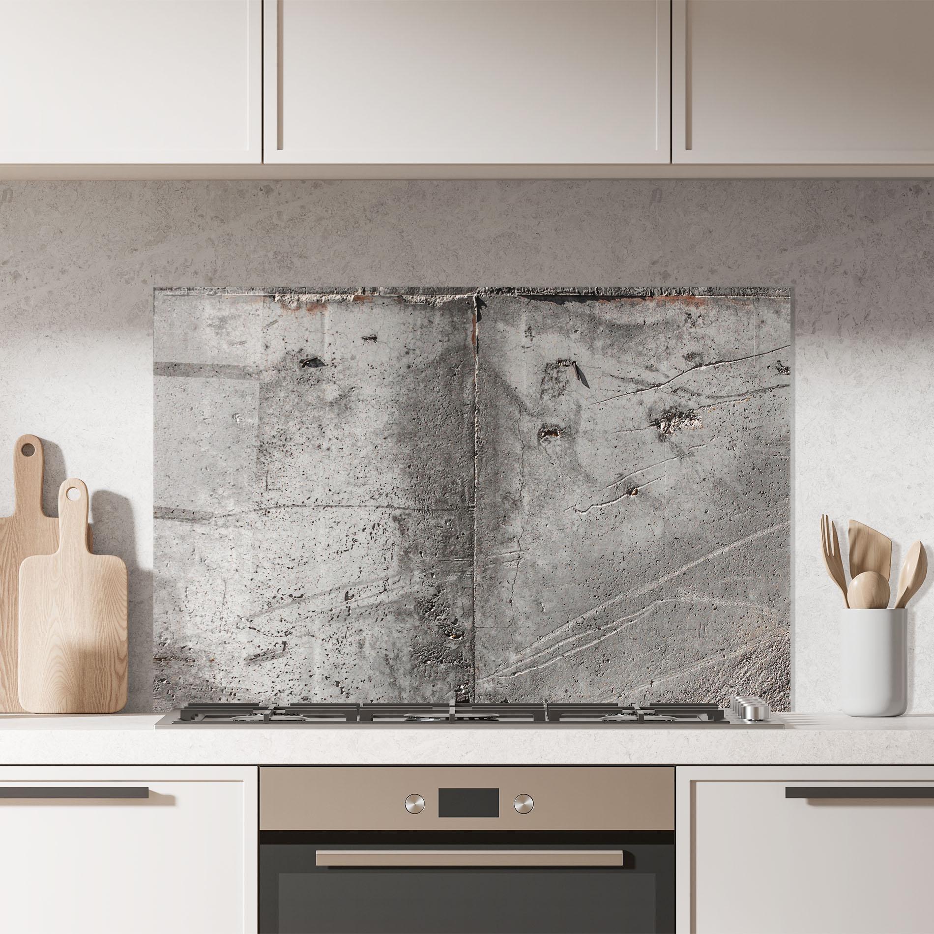 Küchenrückwand Glas Brown Ciment mockup 7