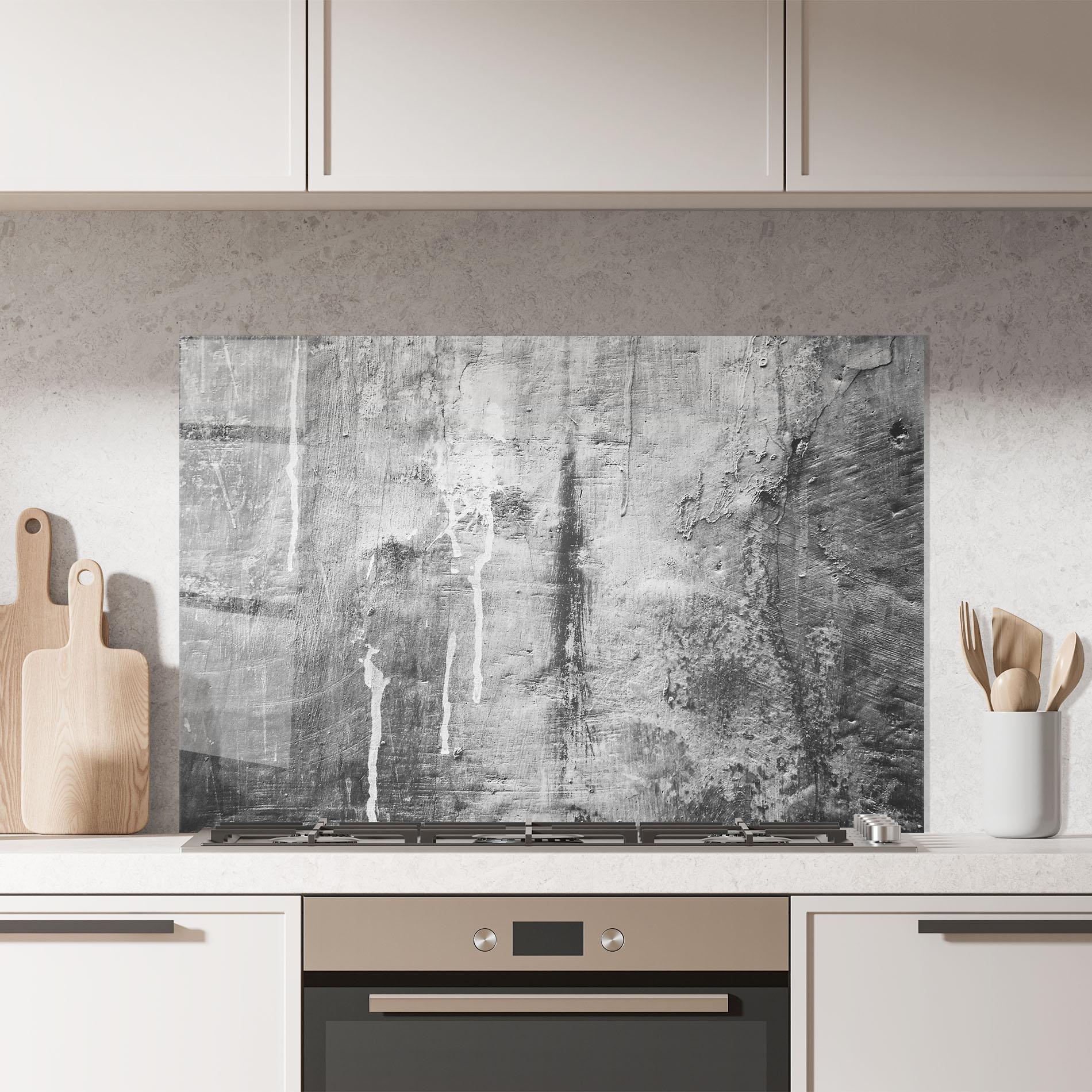 Küchenrückwand Glas Cement Architecture mockup 7