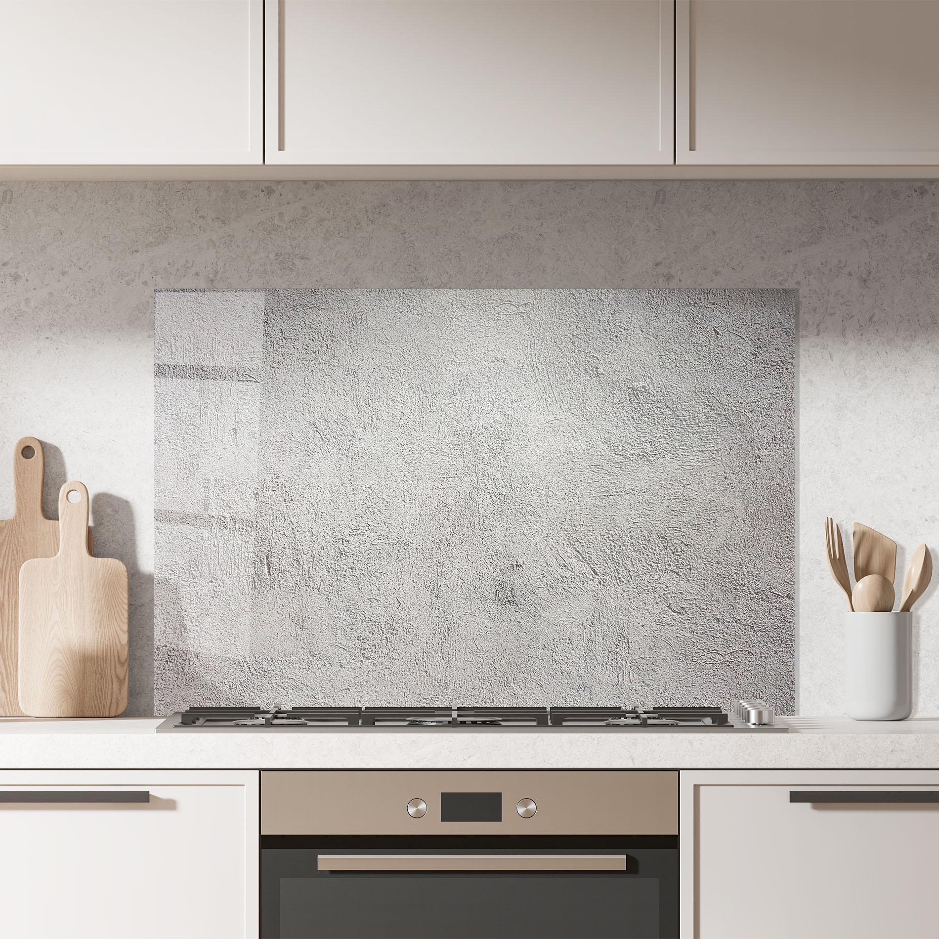 Küchenrückwand Glas Grey Texture Ciment mockup 7