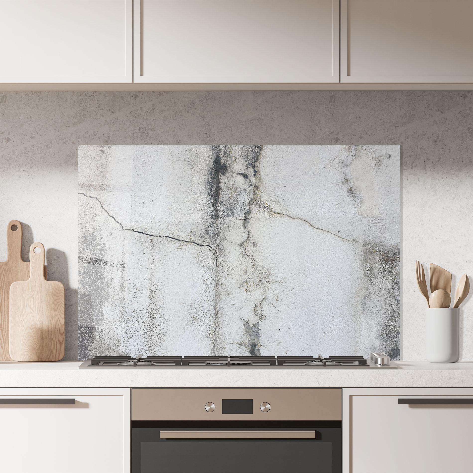 Küchenrückwand Glas Little Cracks Ciment mockup 7