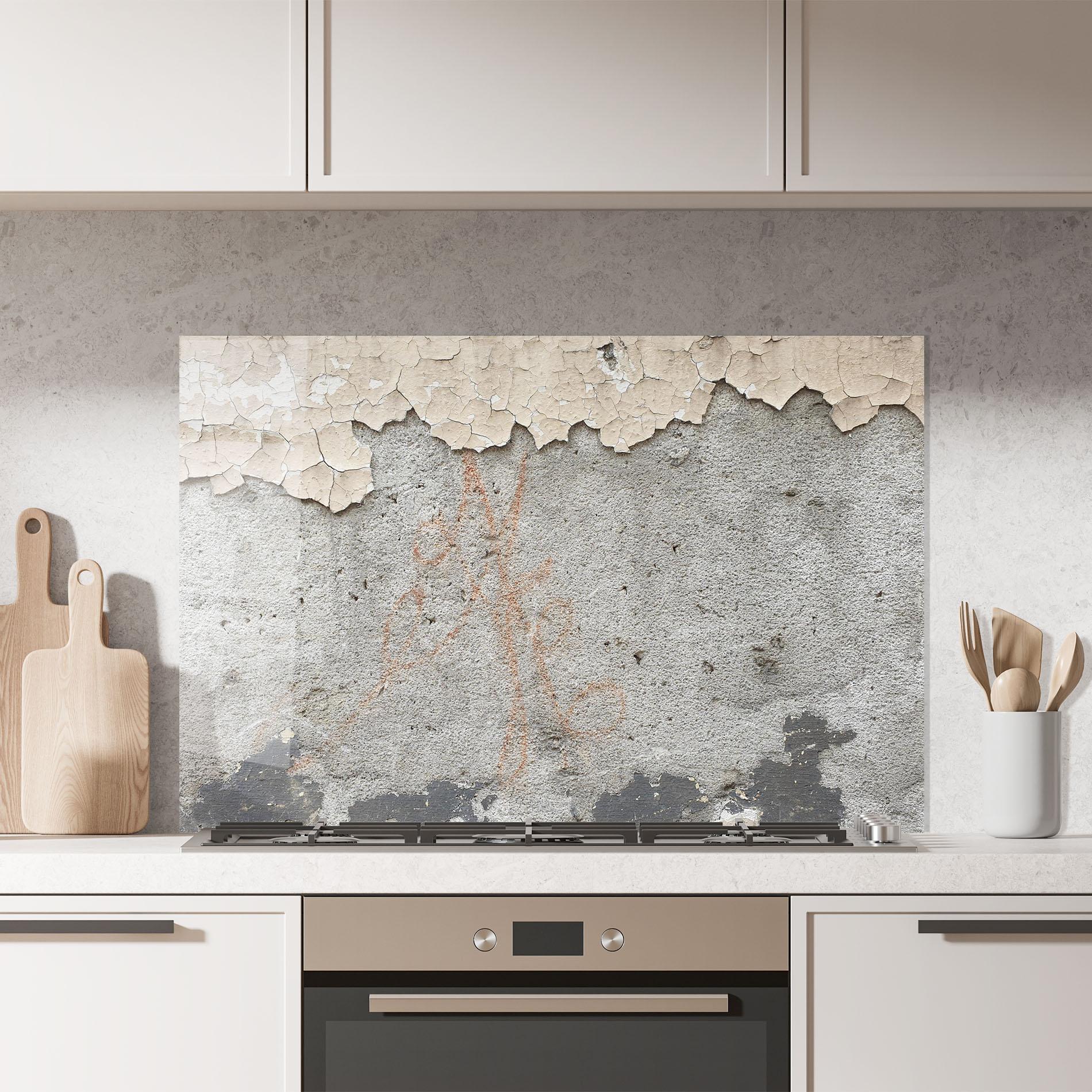 Küchenrückwand Glas Old Rusty Ciment mockup 7