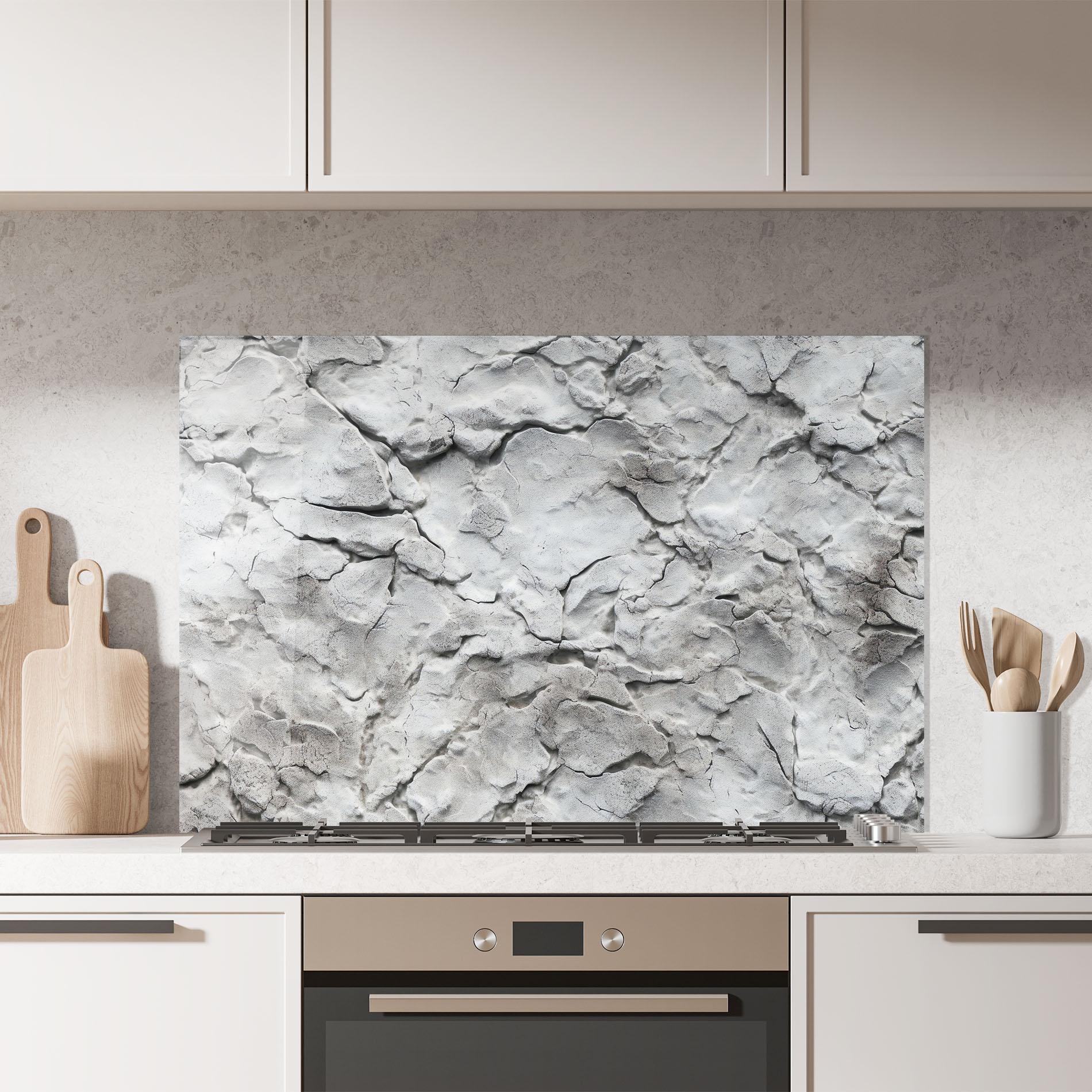 Küchenrückwand Glas Texture Gray Stone Wall mockup 7