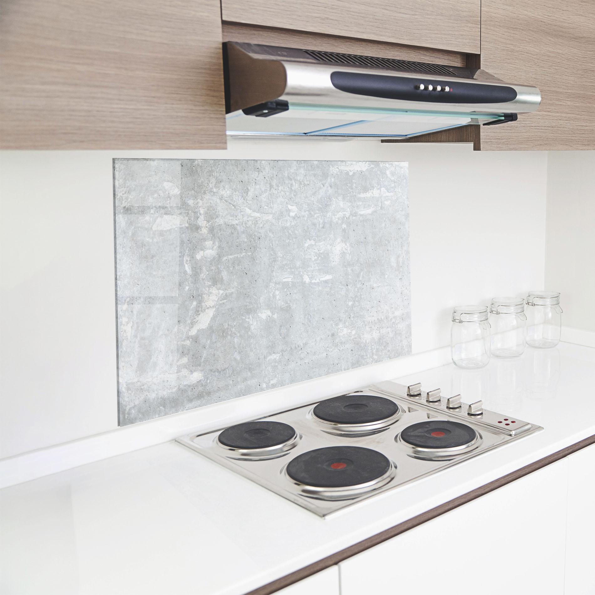 Küchenrückwand Glas Bright Ciment Texture mockup 8