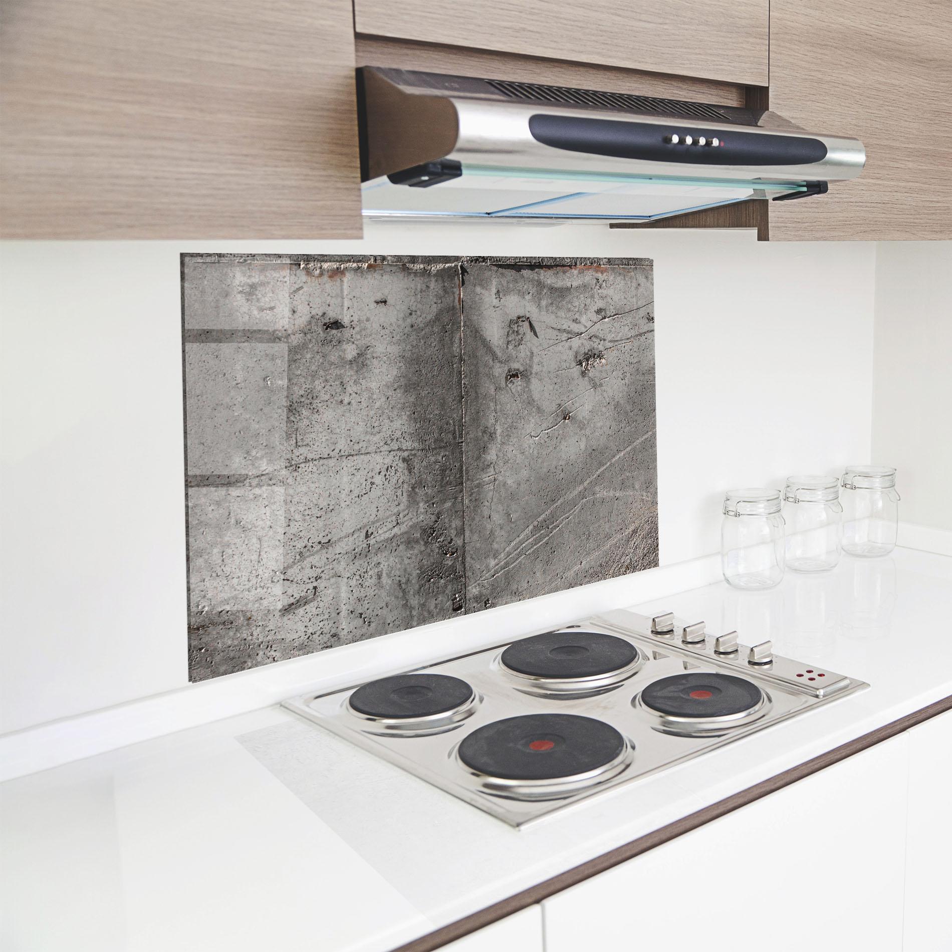 Küchenrückwand Glas Brown Ciment mockup 8