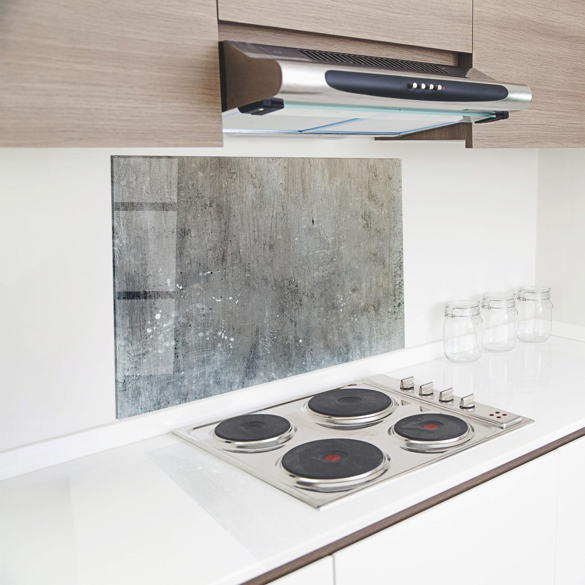 Küchenrückwand Glas Darkish Ciment mockup 8