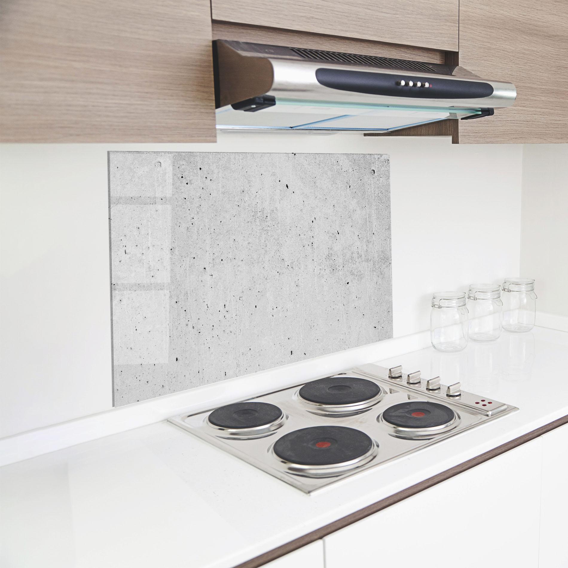Küchenrückwand Glas Grunge Ciment mockup 8