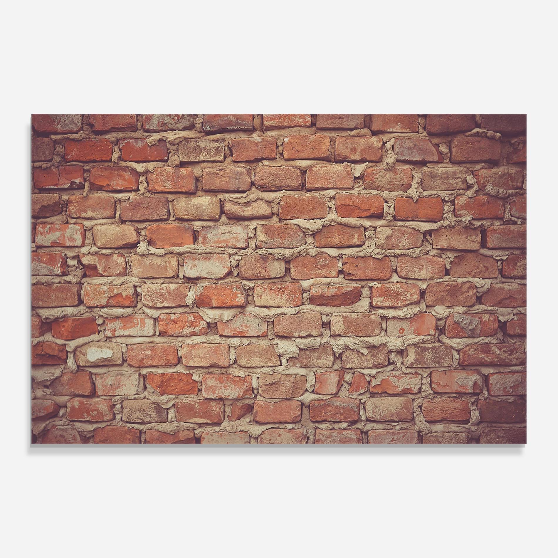 Küchenrückwand Glas Bricks With Cement mockup 0