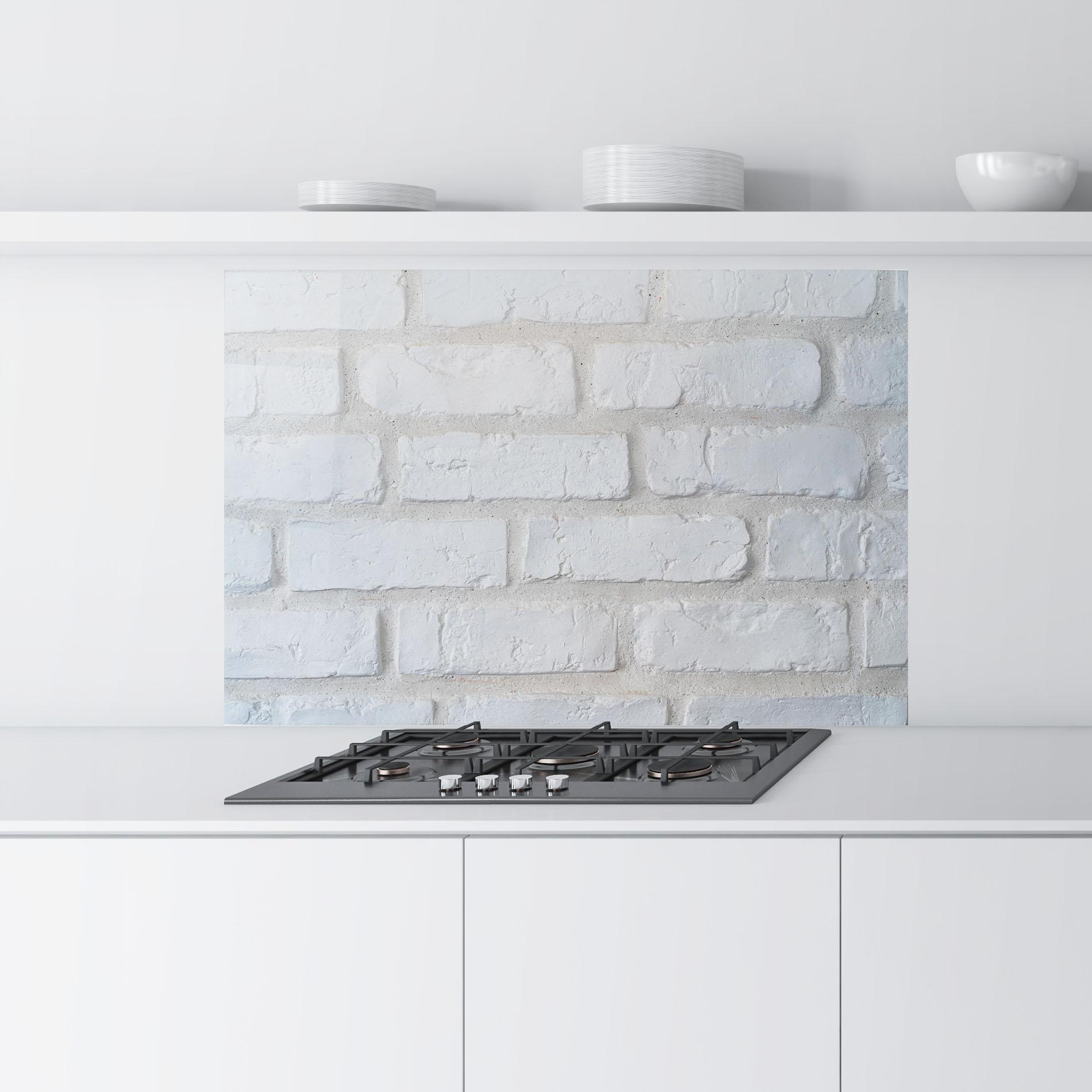 Küchenrückwand Glas Bright Bricks mockup 9