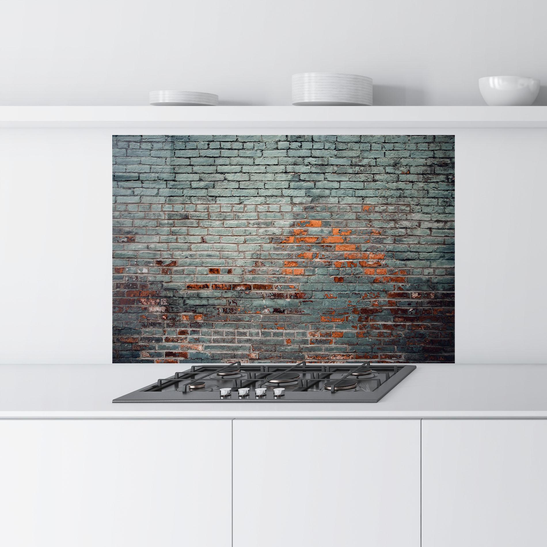 Küchenrückwand Glas Colorful Bircks mockup 9