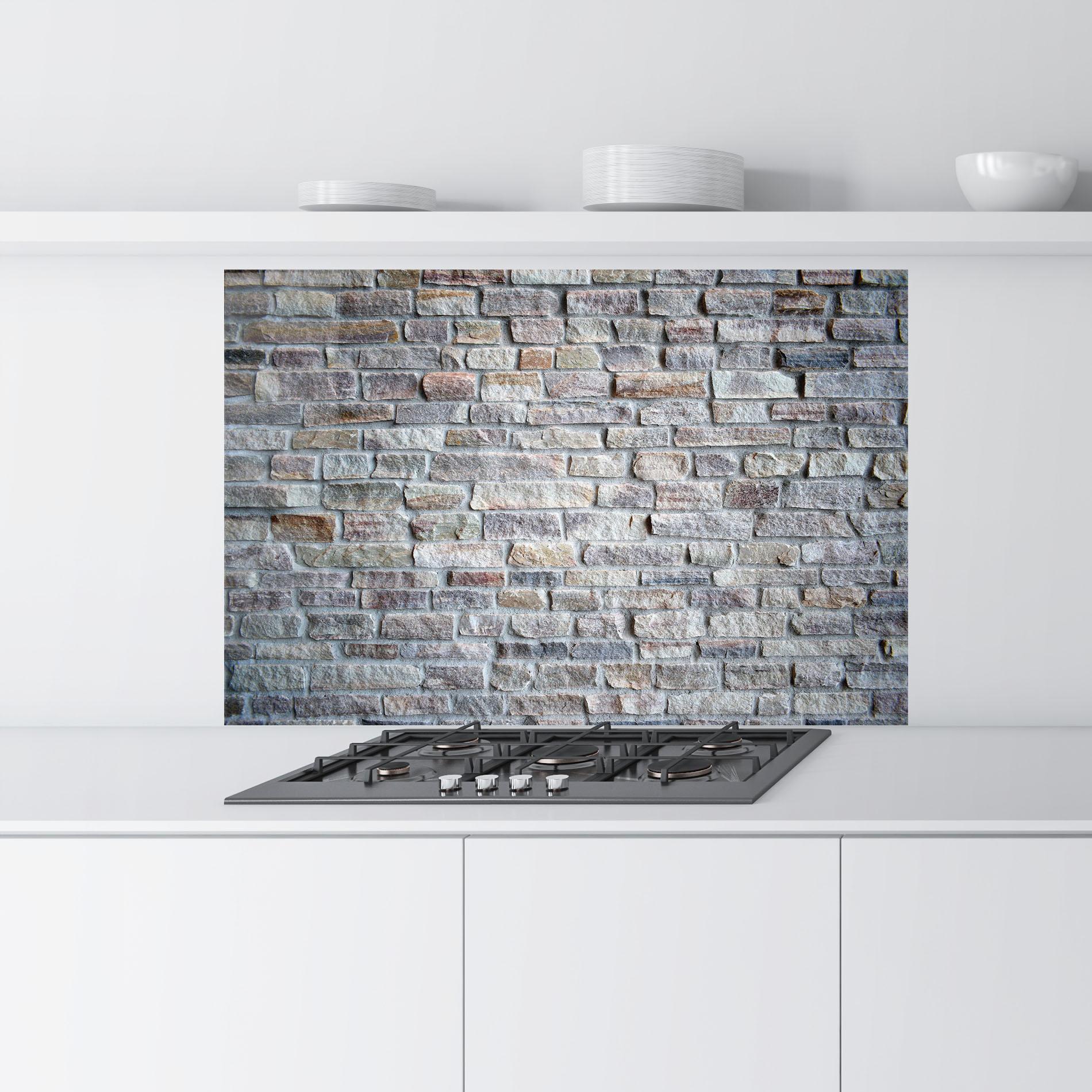 Küchenrückwand Glas Greyish Bircks mockup 9