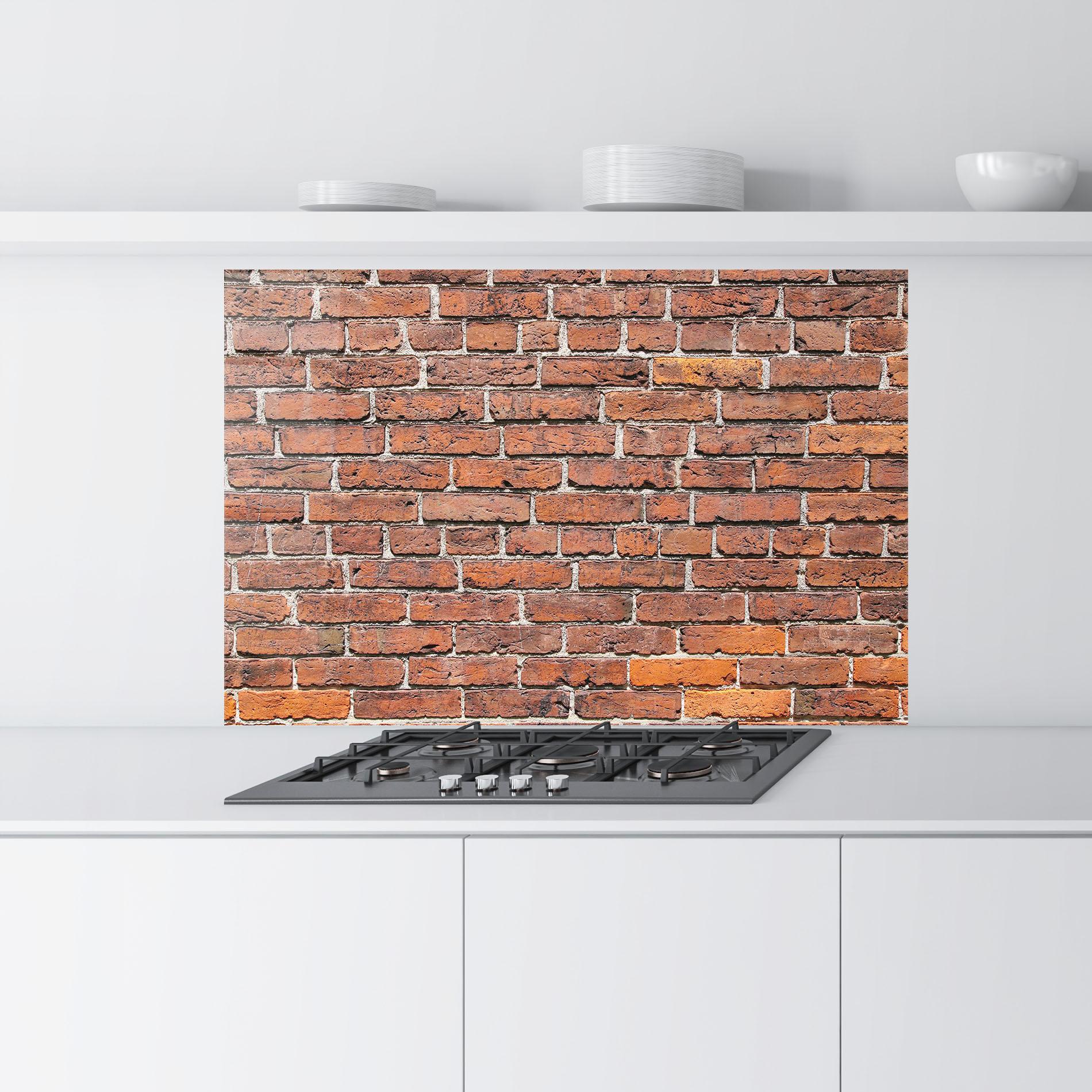 Küchenrückwand Glas Street Bricks mockup 9