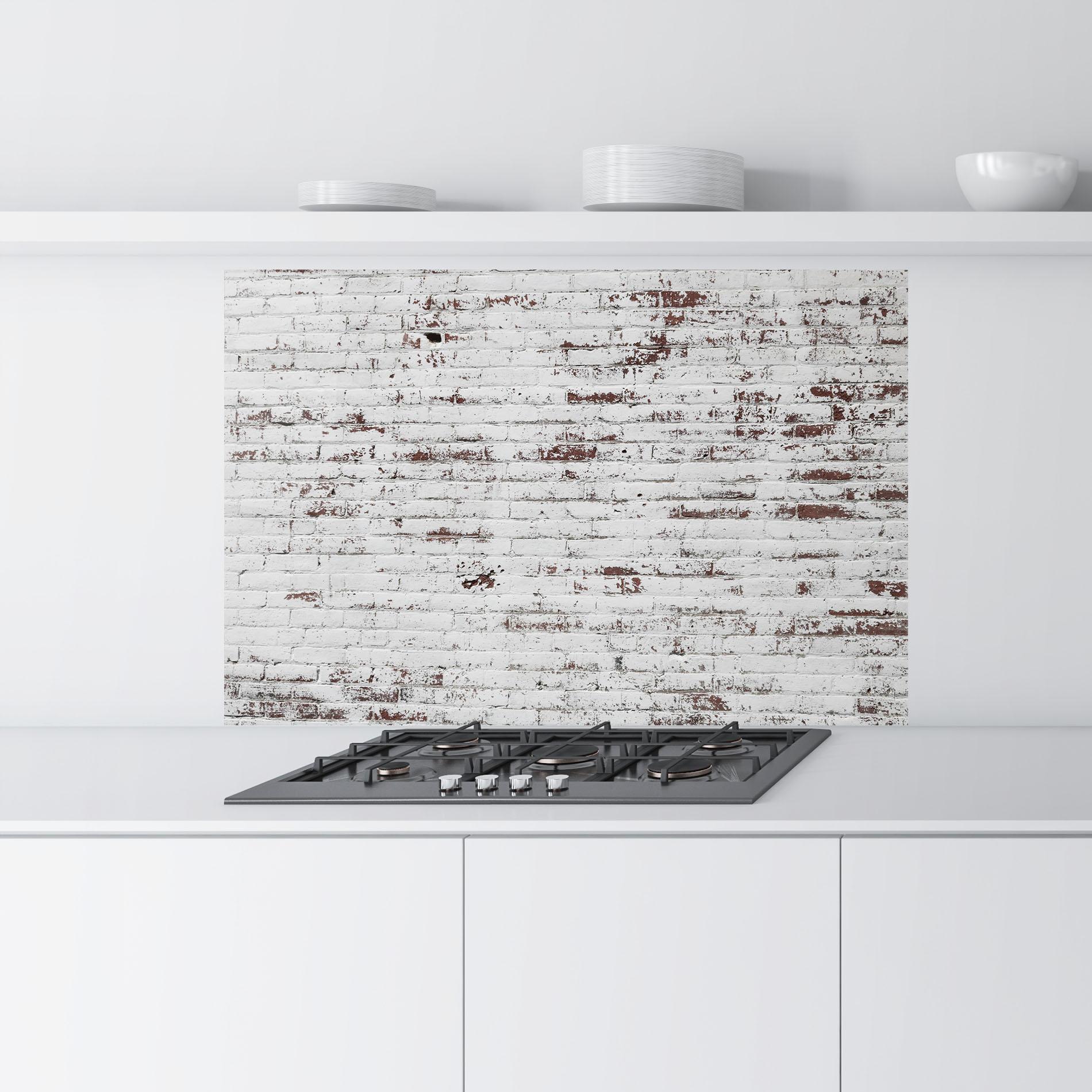 Küchenrückwand Glas Winter Bricks mockup 9