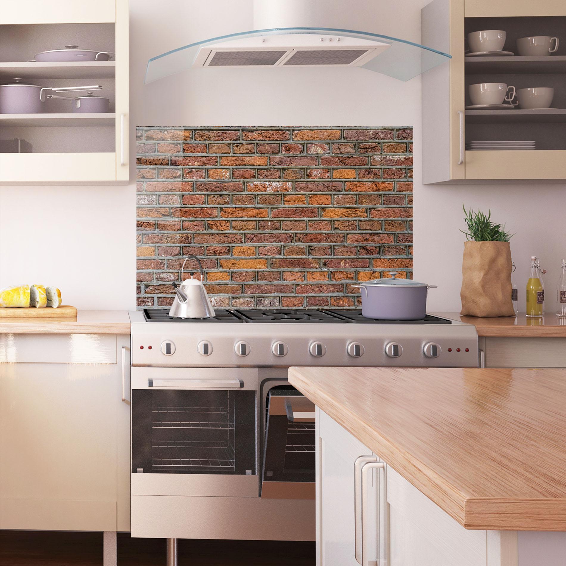 Küchenrückwand Glas Autumn Bricks mockup 1