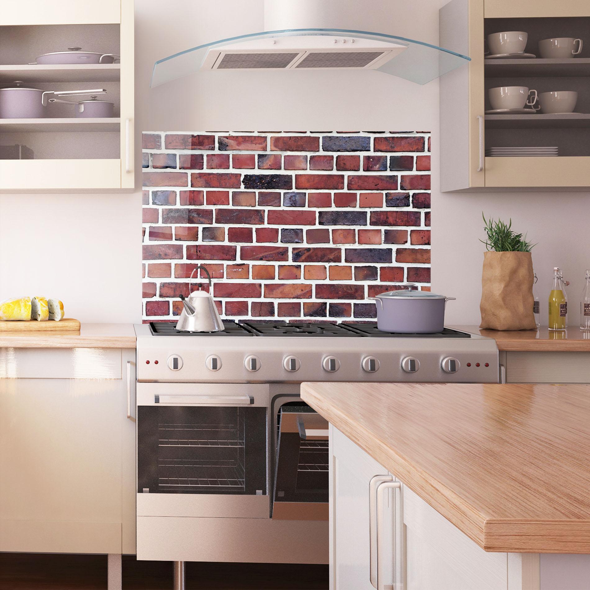 Küchenrückwand Glas Colorful Bricks 2 mockup 1
