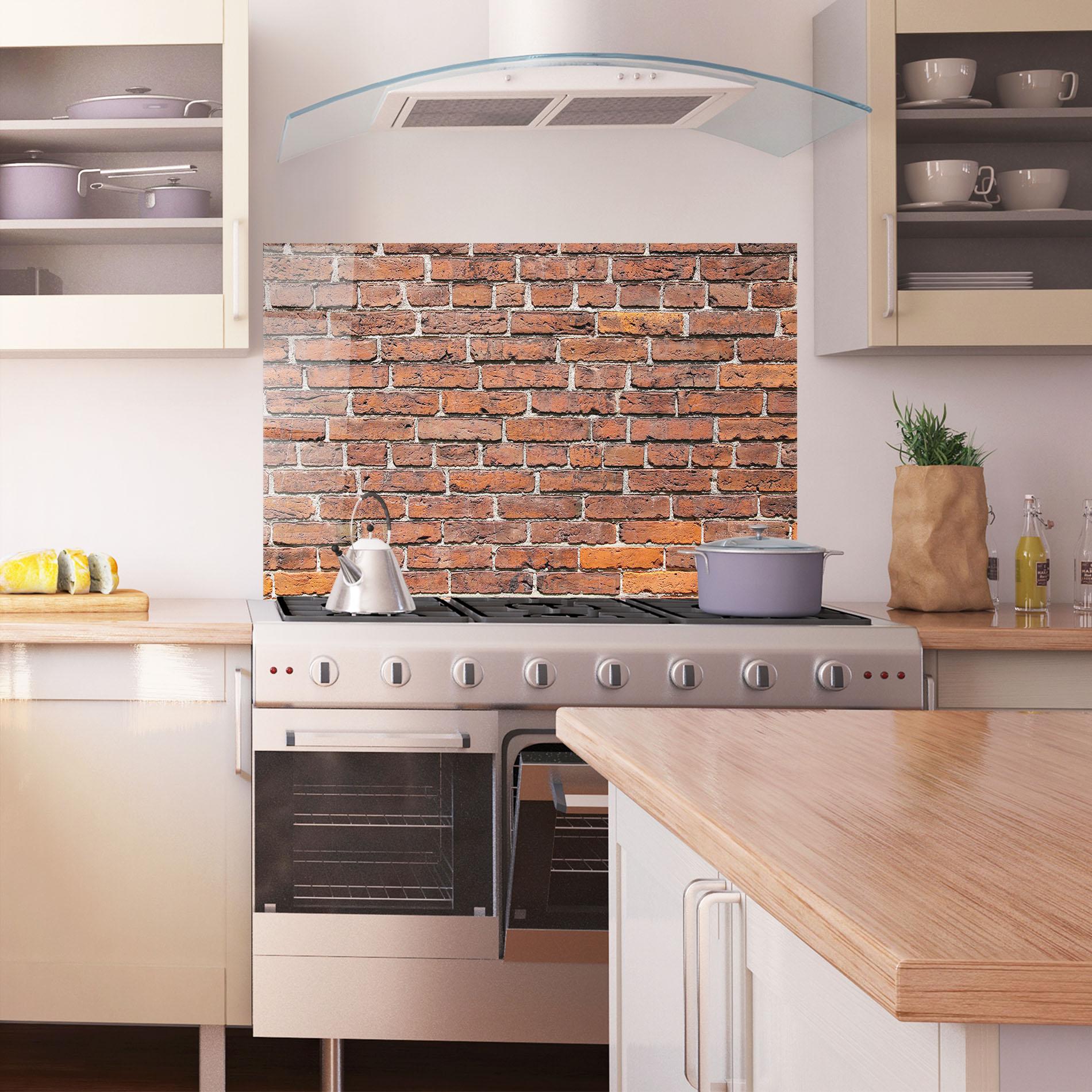 Küchenrückwand Glas Street Bricks mockup 1