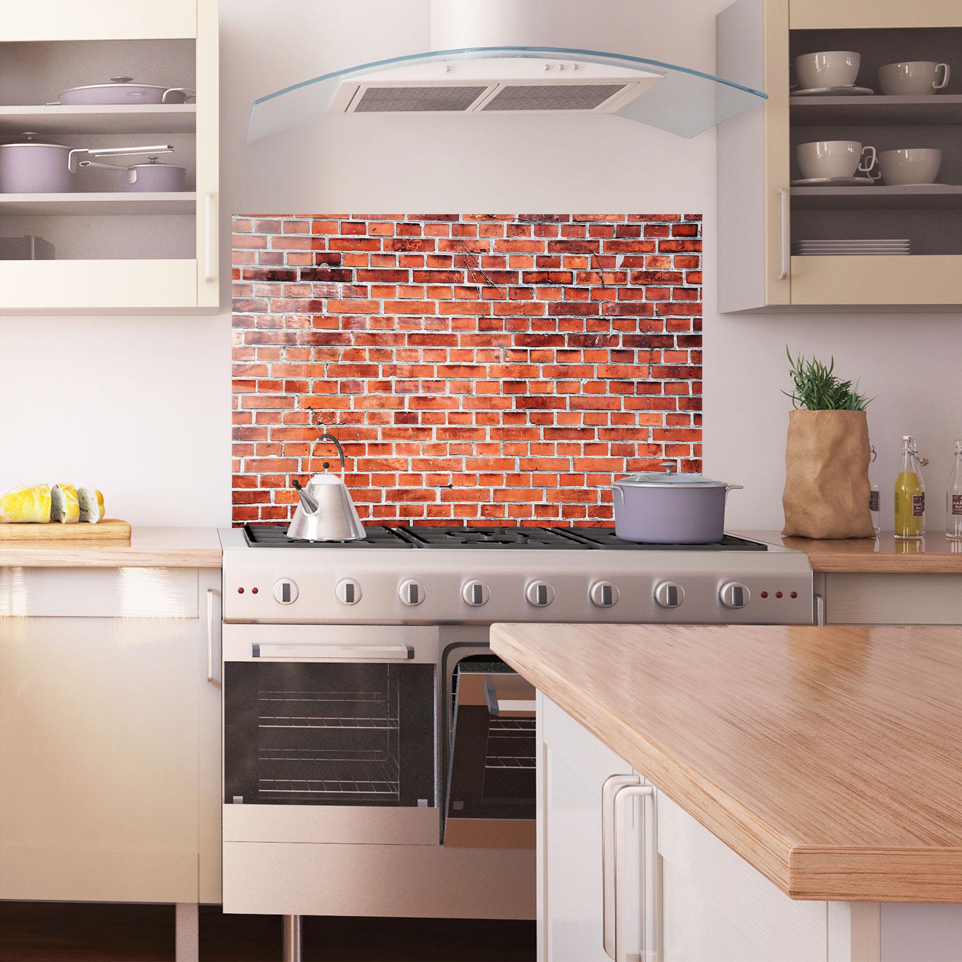Küchenrückwand Glas Structure Bricks mockup 1