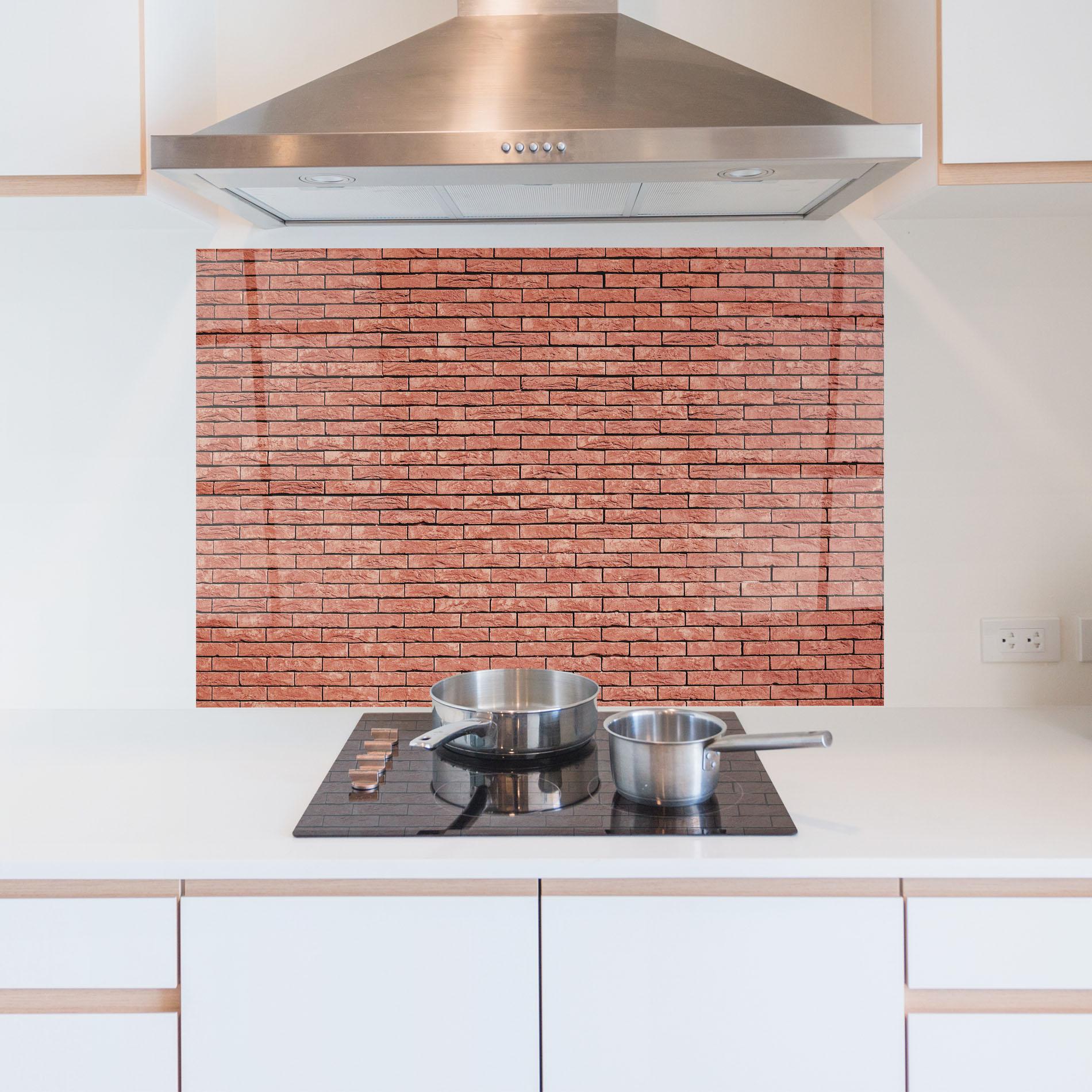 Küchenrückwand Glas Bricks Pattern mockup 5
