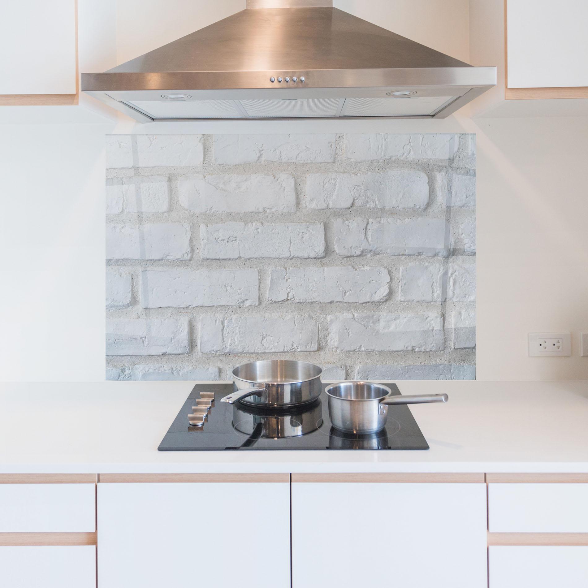 Küchenrückwand Glas Bright Bricks mockup 5