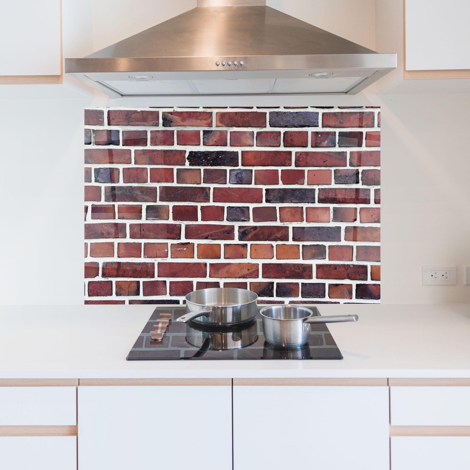 Küchenrückwand Glas Colorful Bricks 2 mockup 5