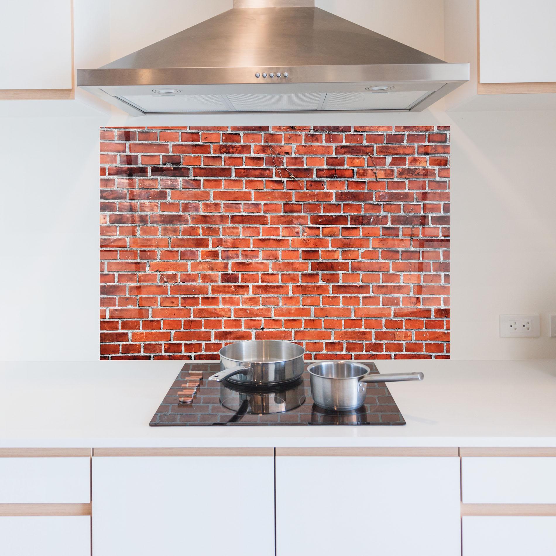 Küchenrückwand Glas Structure Bricks mockup 5