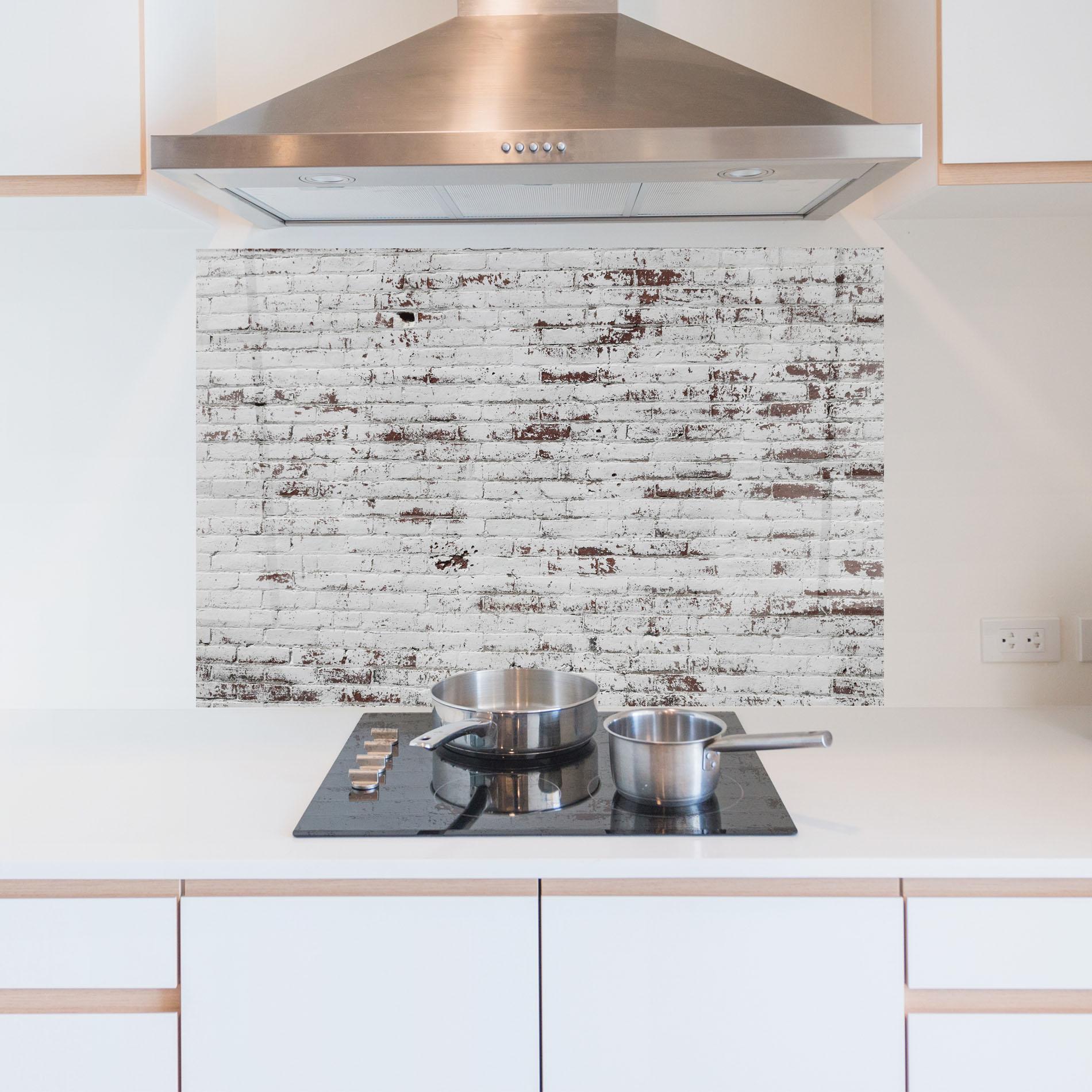 Küchenrückwand Glas Winter Bricks mockup 5