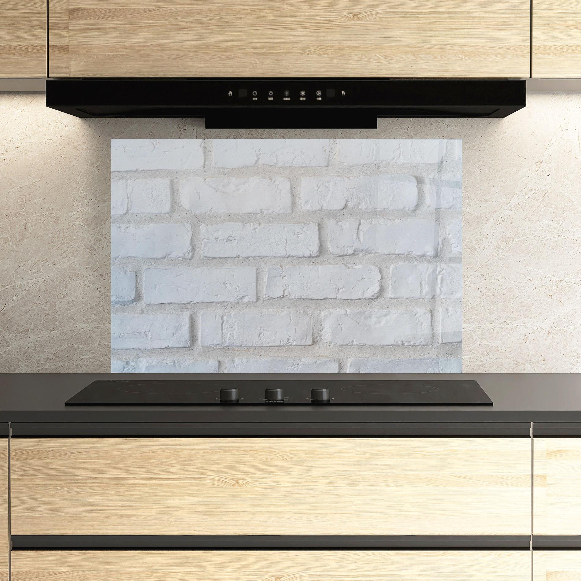 Küchenrückwand Glas Bright Bricks mockup 3