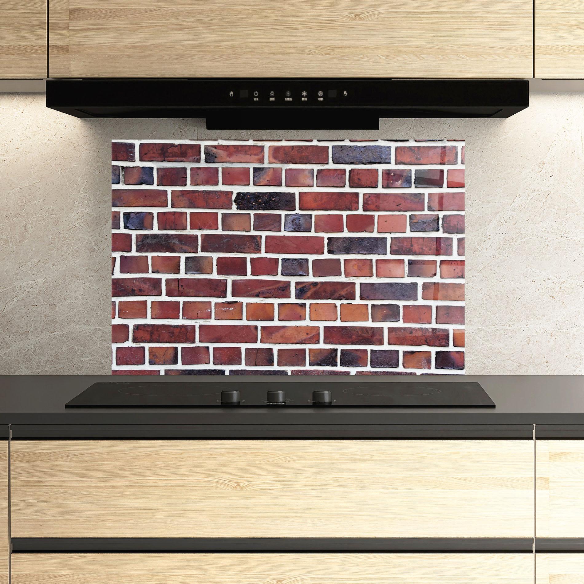 Küchenrückwand Glas Colorful Bricks 2 mockup 3