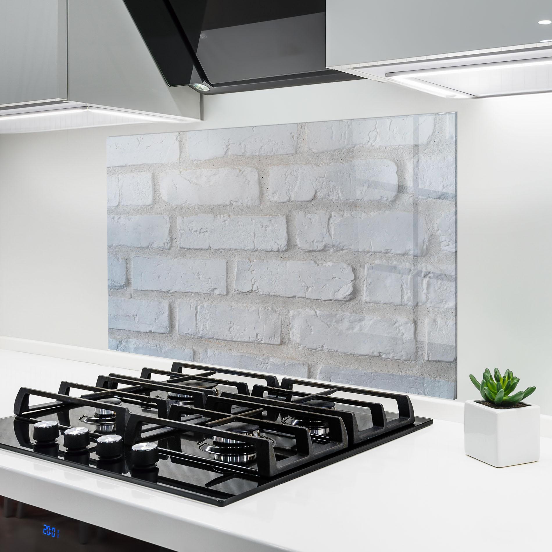Küchenrückwand Glas Bright Bricks mockup 6